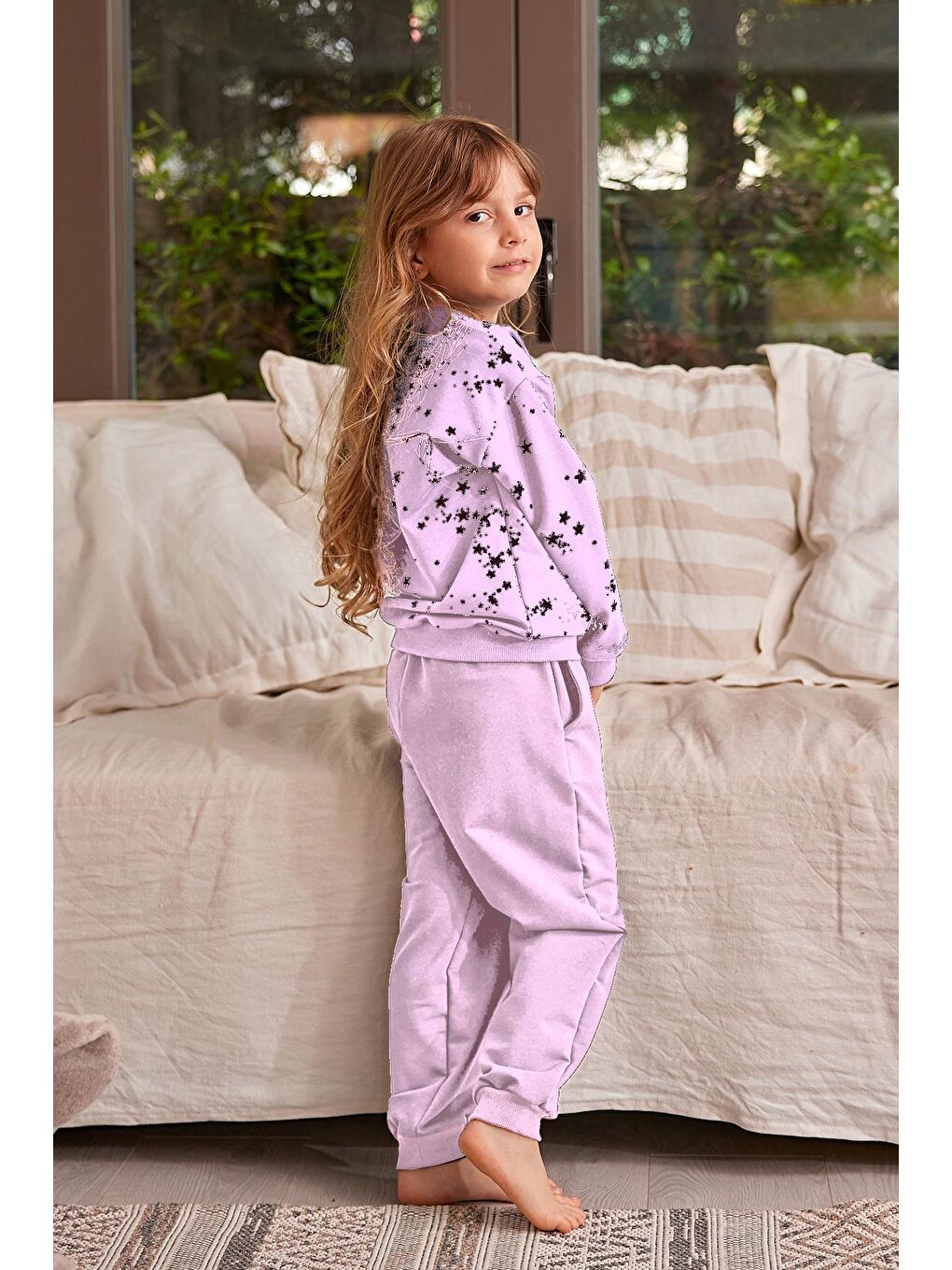 ZEYLAND Pembe Kız Çocuk Yıldız Desenli Pijama Takımı - 1