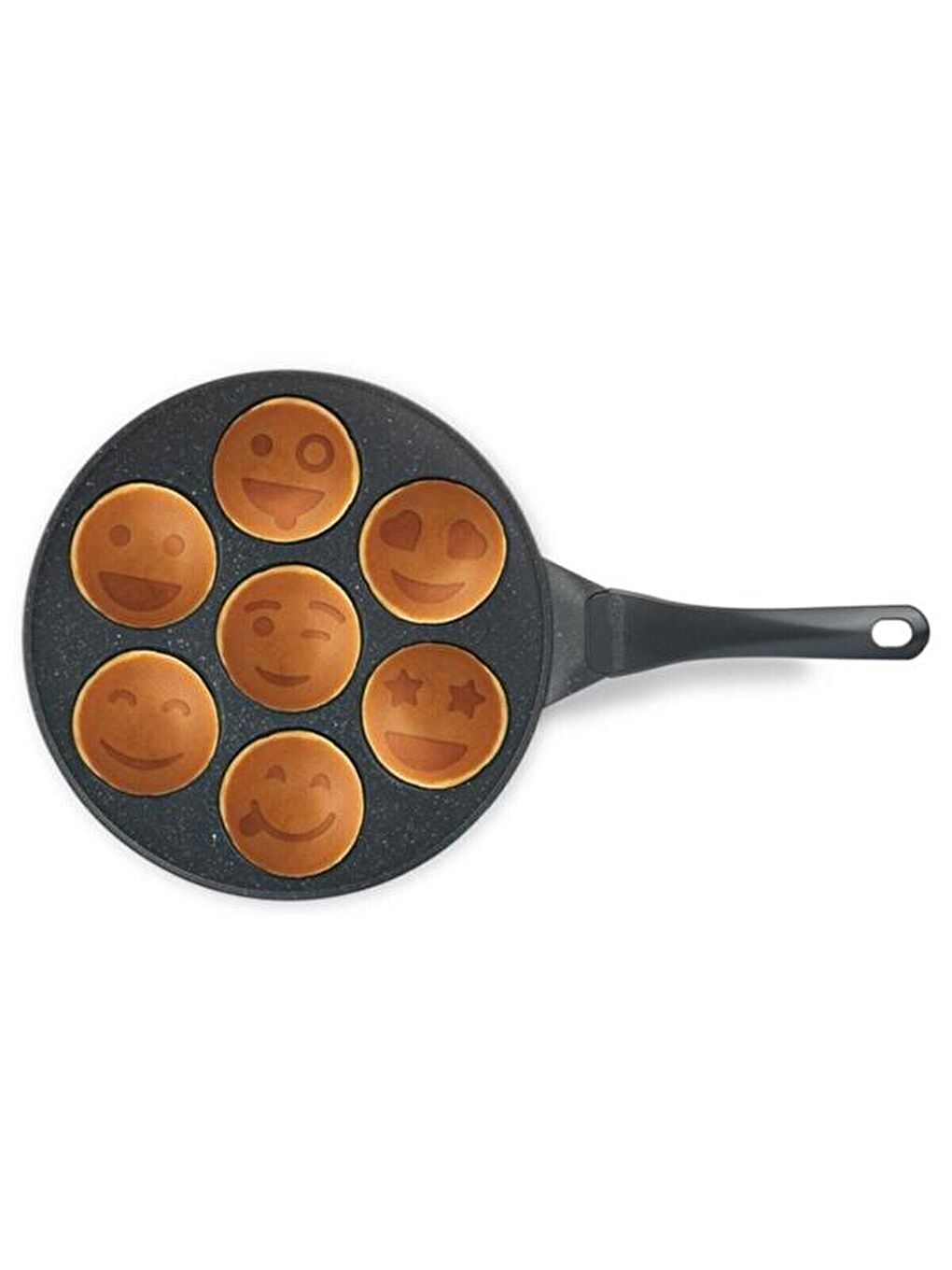 Gri Granit Emojili Pankek Tavası - 28 cm
