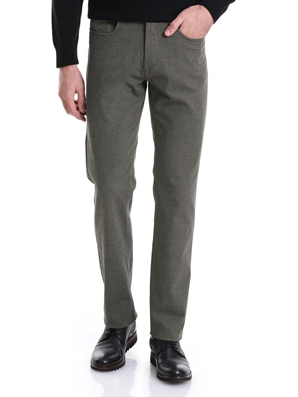 Haki Regular Fit Düz 5 Cep Pamuklu Jean Pantolon