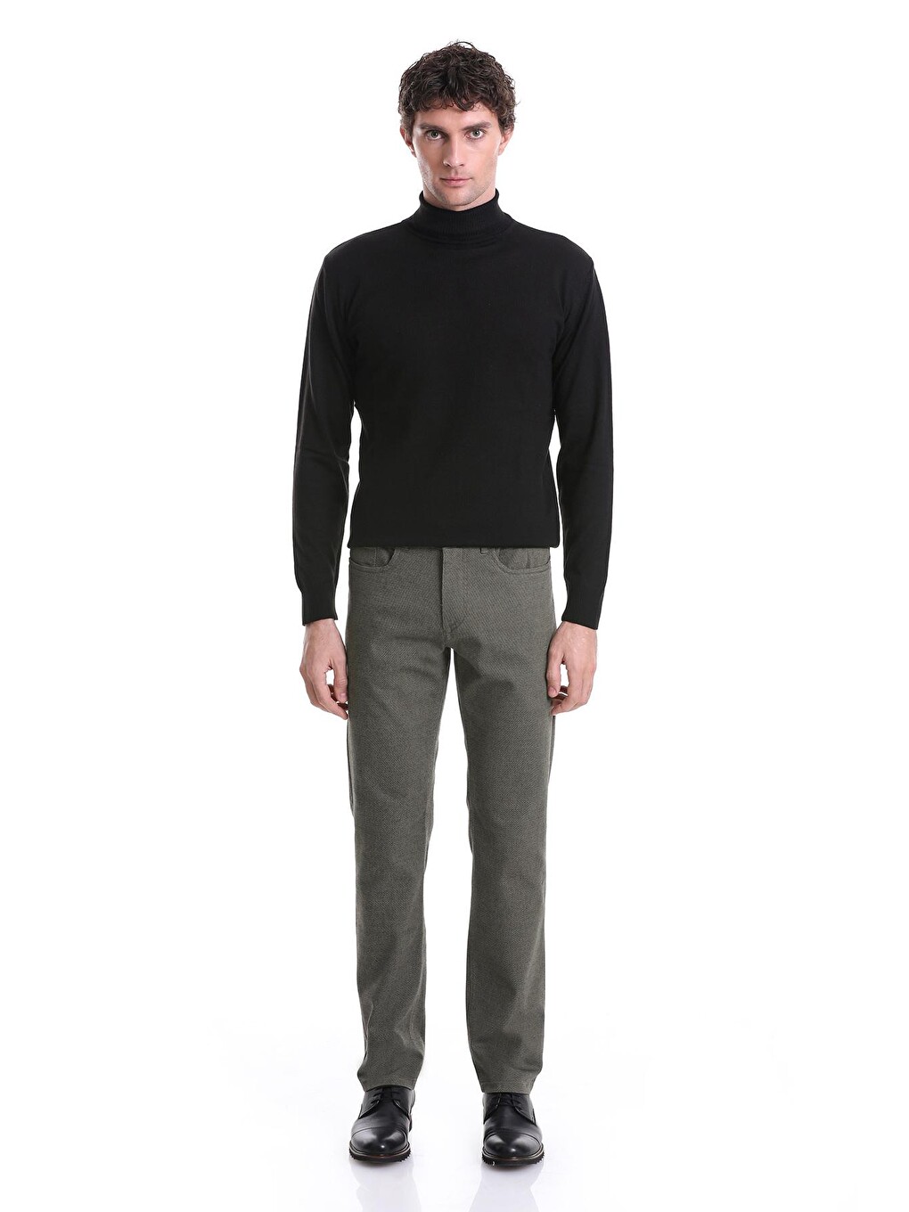 Haki Regular Fit Düz 5 Cep Pamuklu Jean Pantolon-1