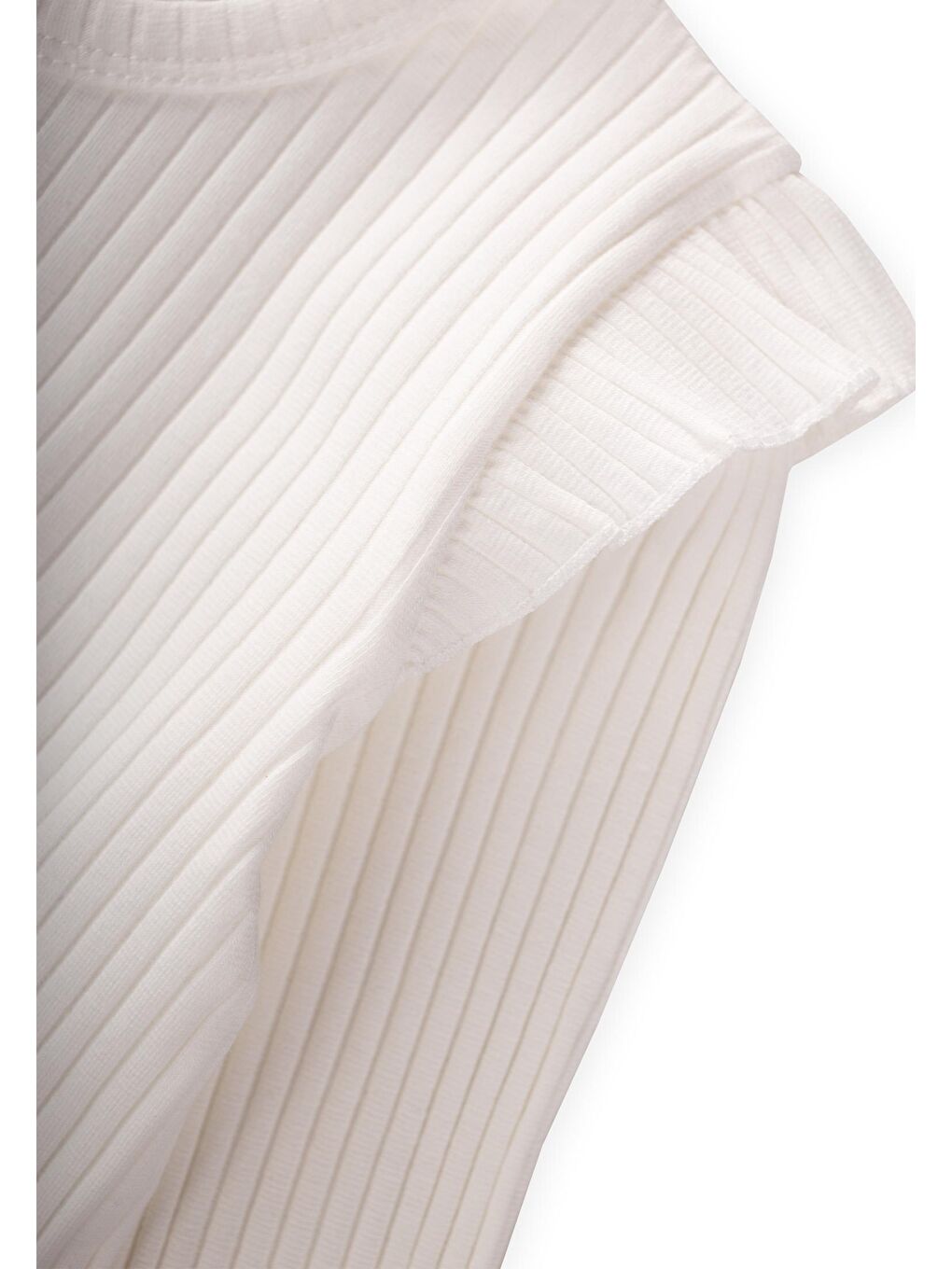 Fırfırlı Fitilli Kız Takım 2-11 Yaş Kırık Beyaz-2