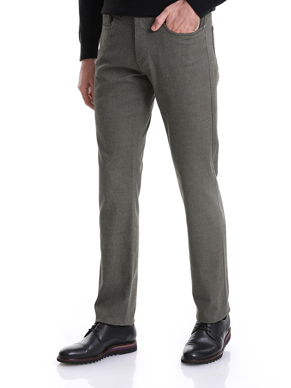 Haki Regular Fit Düz 5 Cep Pamuklu Jean Pantolon-3