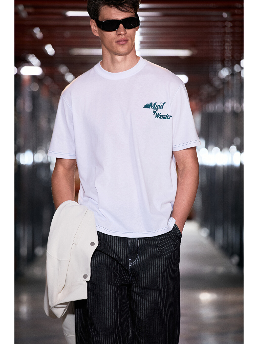 Beyaz FARID Erkek %100 Organik Pamuklu Baskı Detaylı Yuvarlak Yaka Regular Fit BEYAZ T-Shirt-1