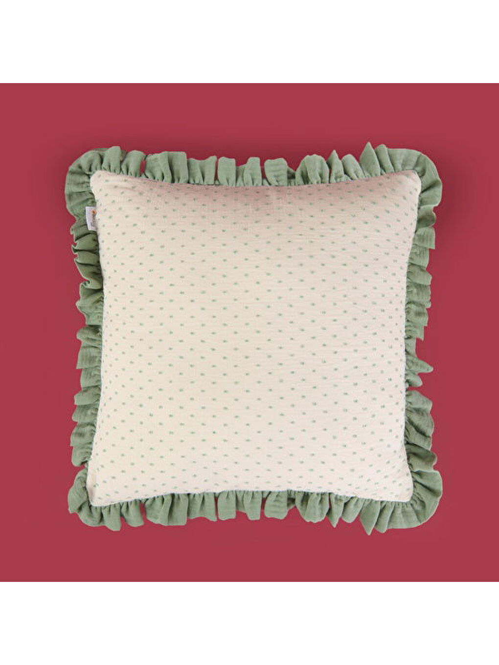 LC WAIKIKI Lila Soft Granny Summer Müslin Kırlent - Ekru / Yeşil - 40x40 cm - 5