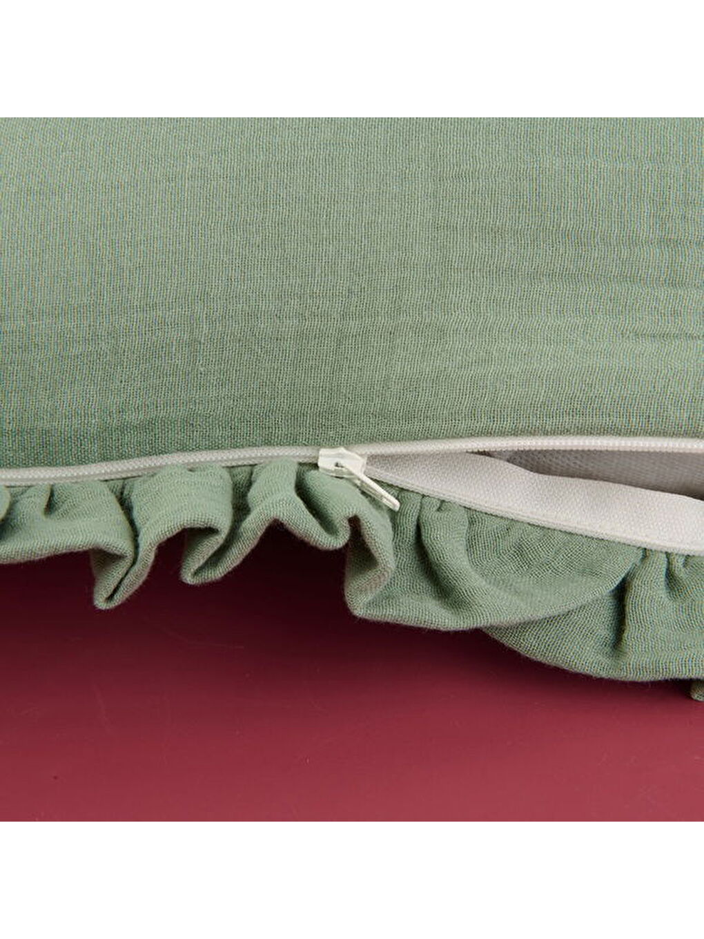 LC WAIKIKI Lila Soft Granny Summer Müslin Kırlent - Ekru / Yeşil - 40x40 cm - 2