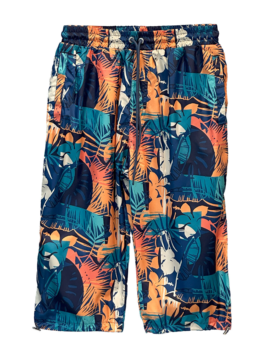 UV Koruma Erkek Havuz Deniz Uzun Kapri Şort Mayo K106 Lacivert01-2