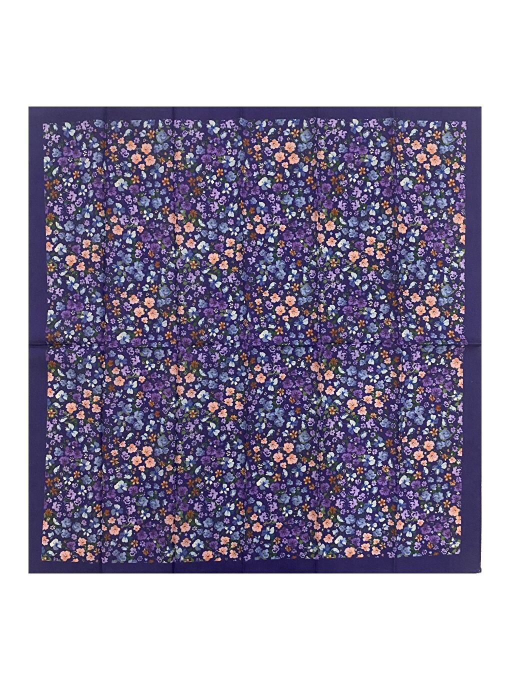 Lacivert Vintage Pamuk Bandana Fular