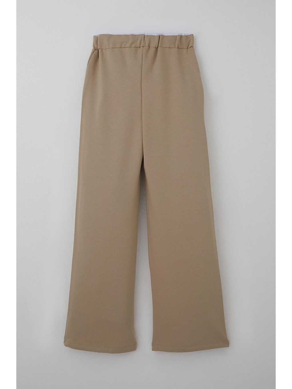 Kız Çocuk Eşofman Altı Bel Kısmı Lastik Detaylı Bağcıklı Cepli Bej (9-14 Yaş)-1