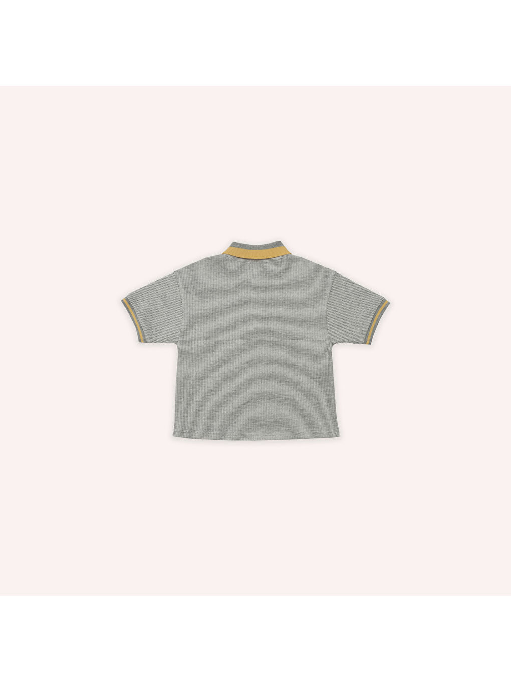 Erkek Çocuk Yakalı Kısa Kollu T-Shirt Gri-Melanj-1