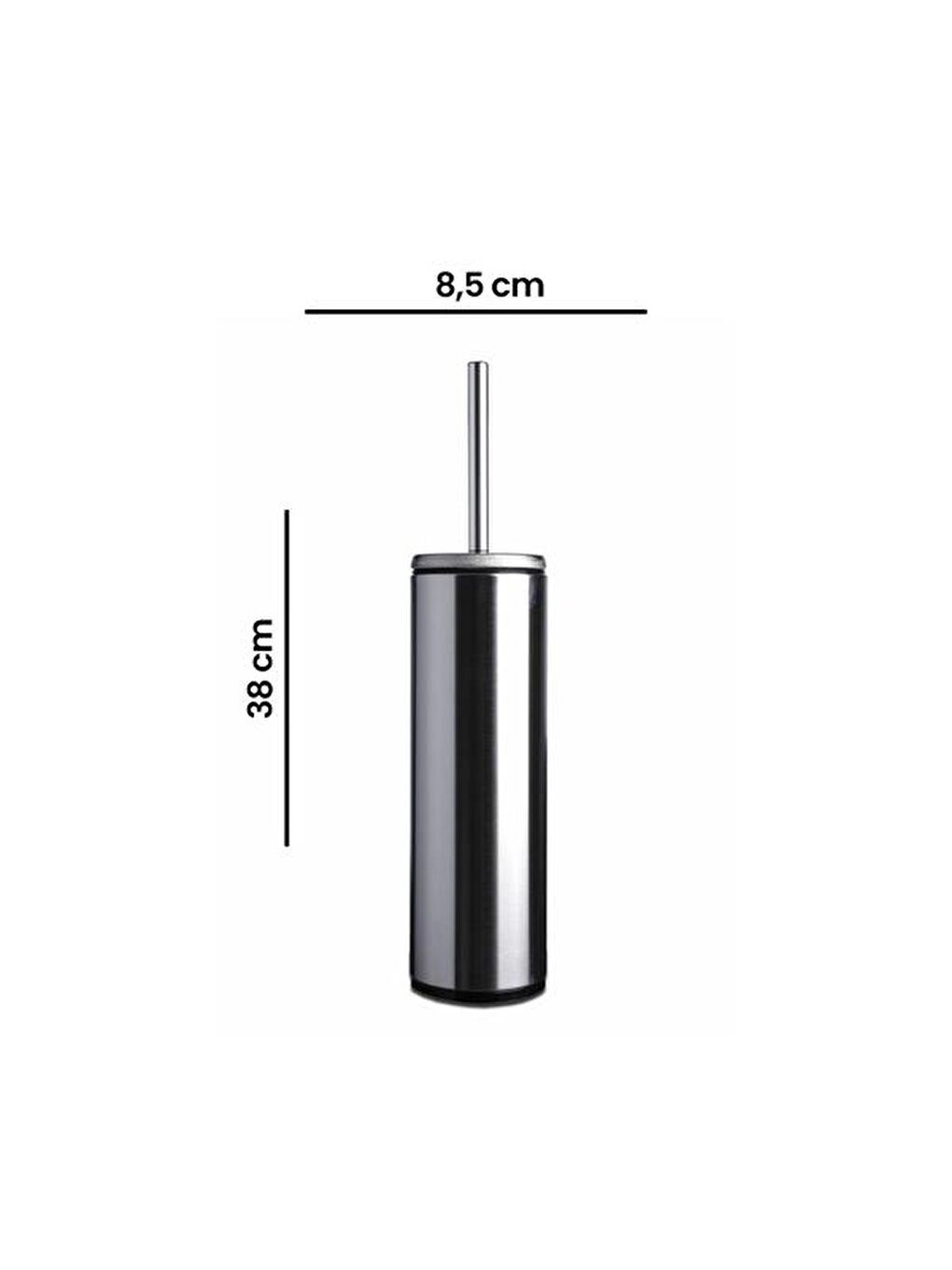 Ekru Cigo Paslanmaz Çelik Tuvalet Fırçası - Krom-2