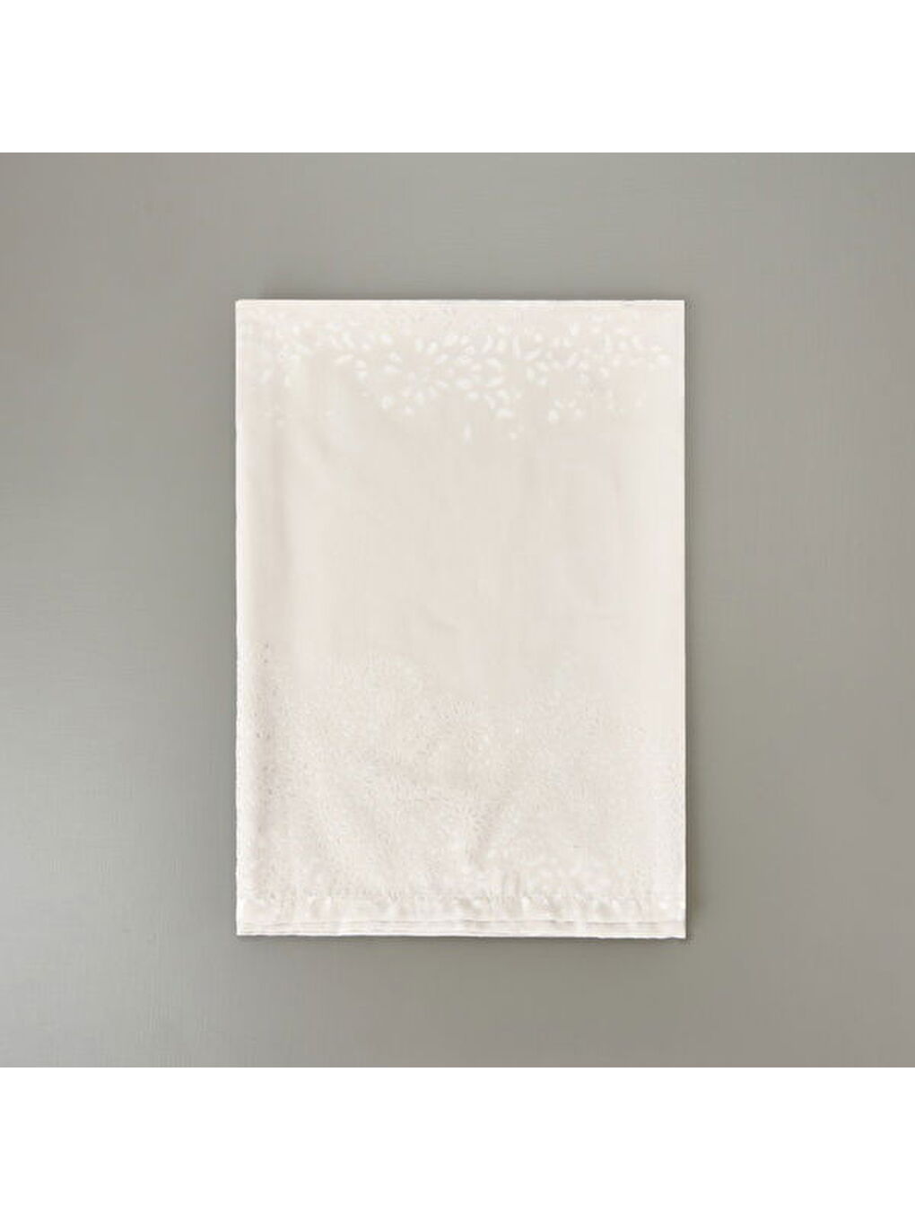Soft Floral Devore Masa Örtüsü - Gri - 140x200 cm-6