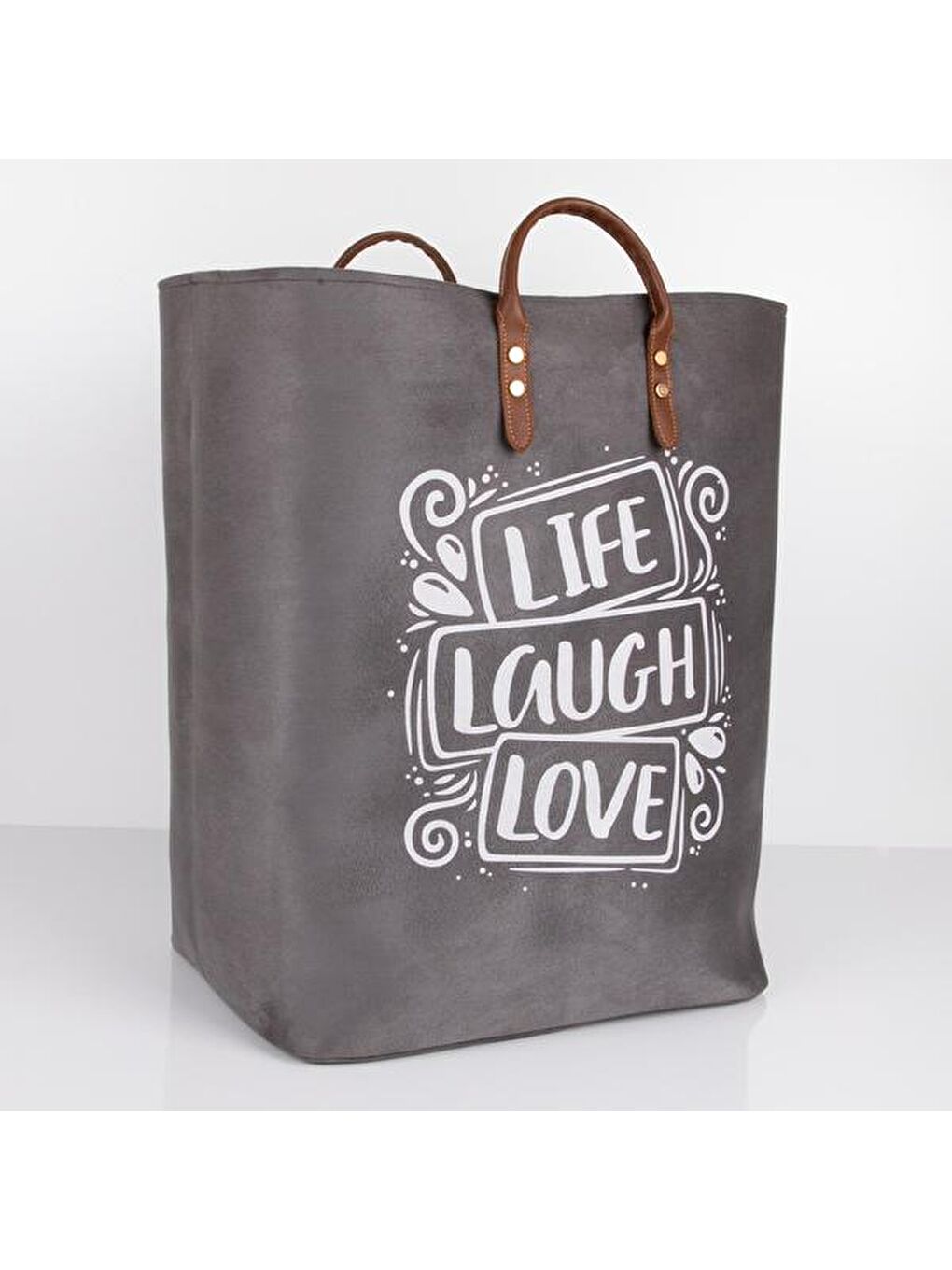 Büzgülü Çok Amaçlı Çamaşır Sepeti-Antrasit-2