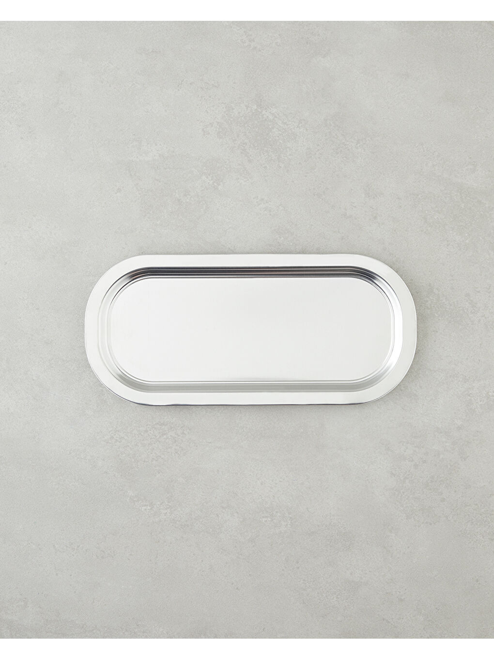 Gri Emma Metal Tepsi 16x35 cm Silver