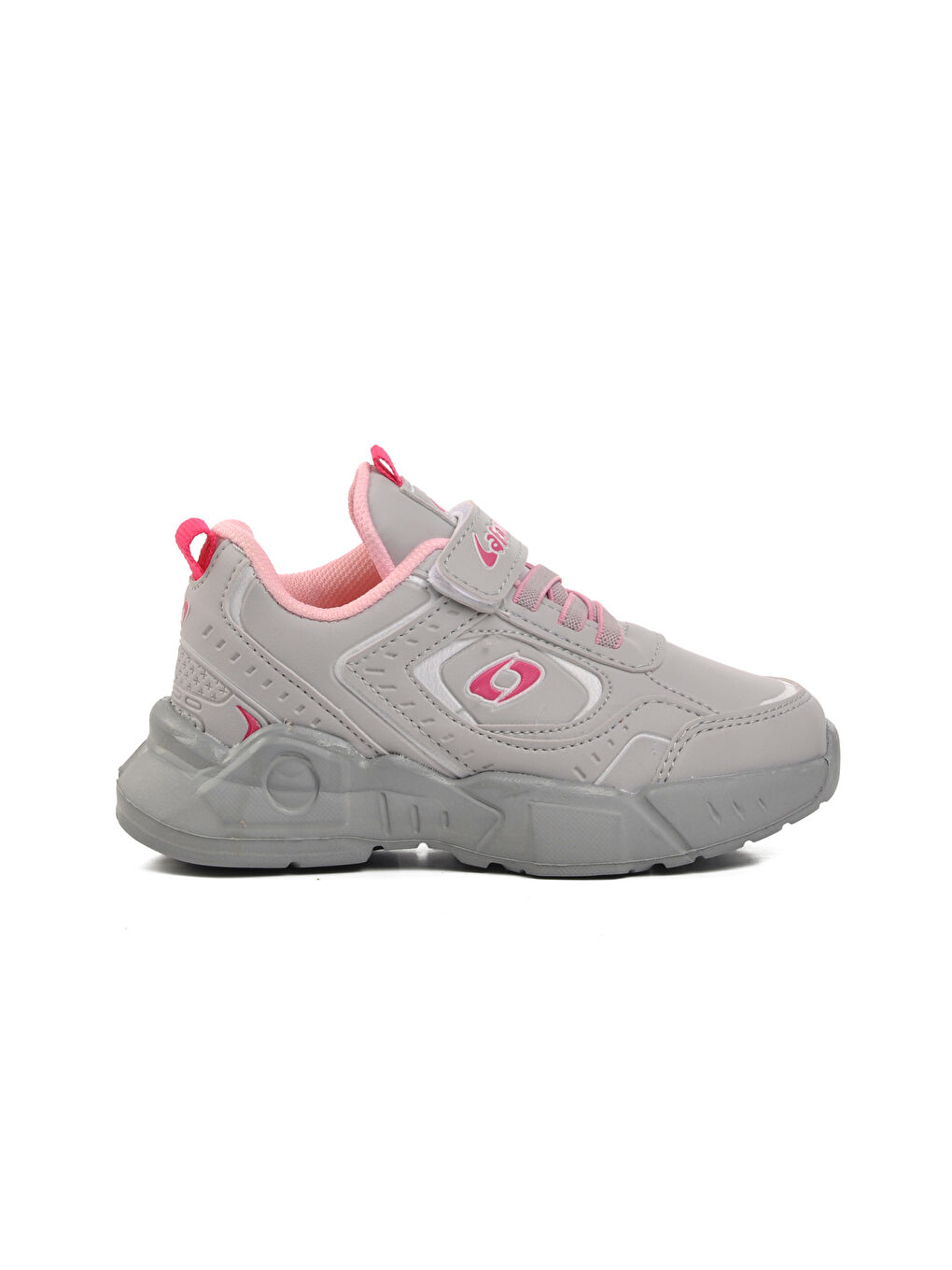 Ayakmod Gri Buz-Pembe Unisex Cırtlı Çocuk Sneaker 720-25K-F