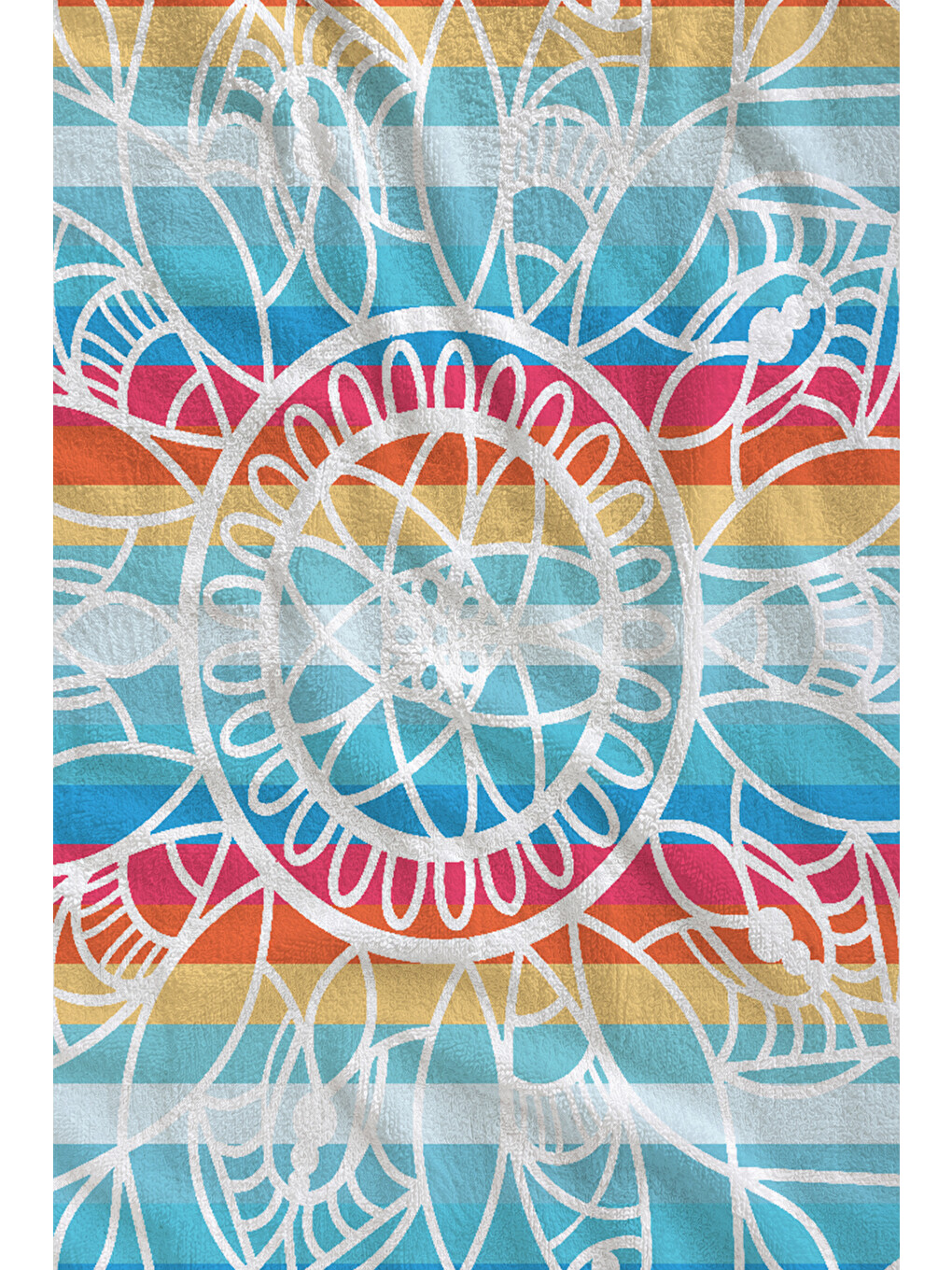 Yeşil Renkli Bohem Mandala Geometrik Desenli 70x150 Cm Dijital Baskılı Plaj Ve Banyo Havlusu-1