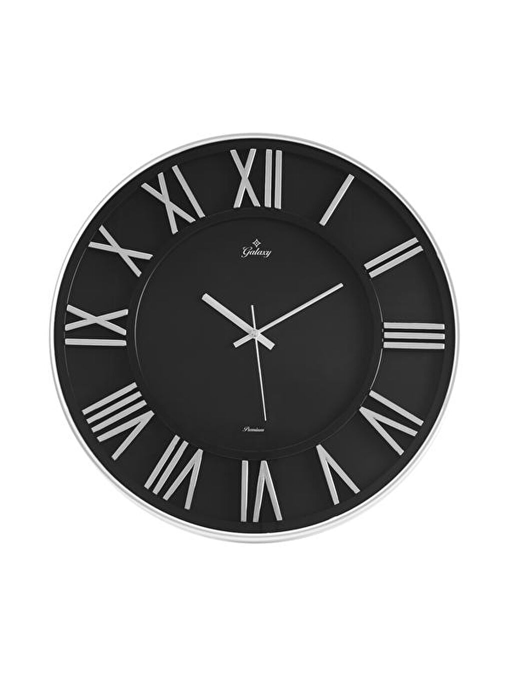 Gri Exclusive Roma Rakam Duvar Saati - Gümüş / Siyah - 43 cm-2