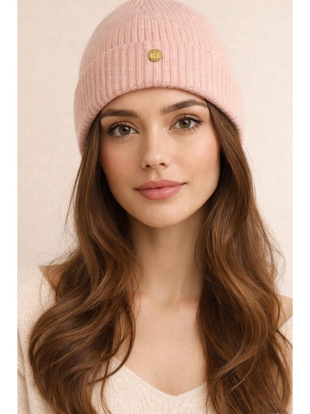 Kadın Triko Bere Pembe