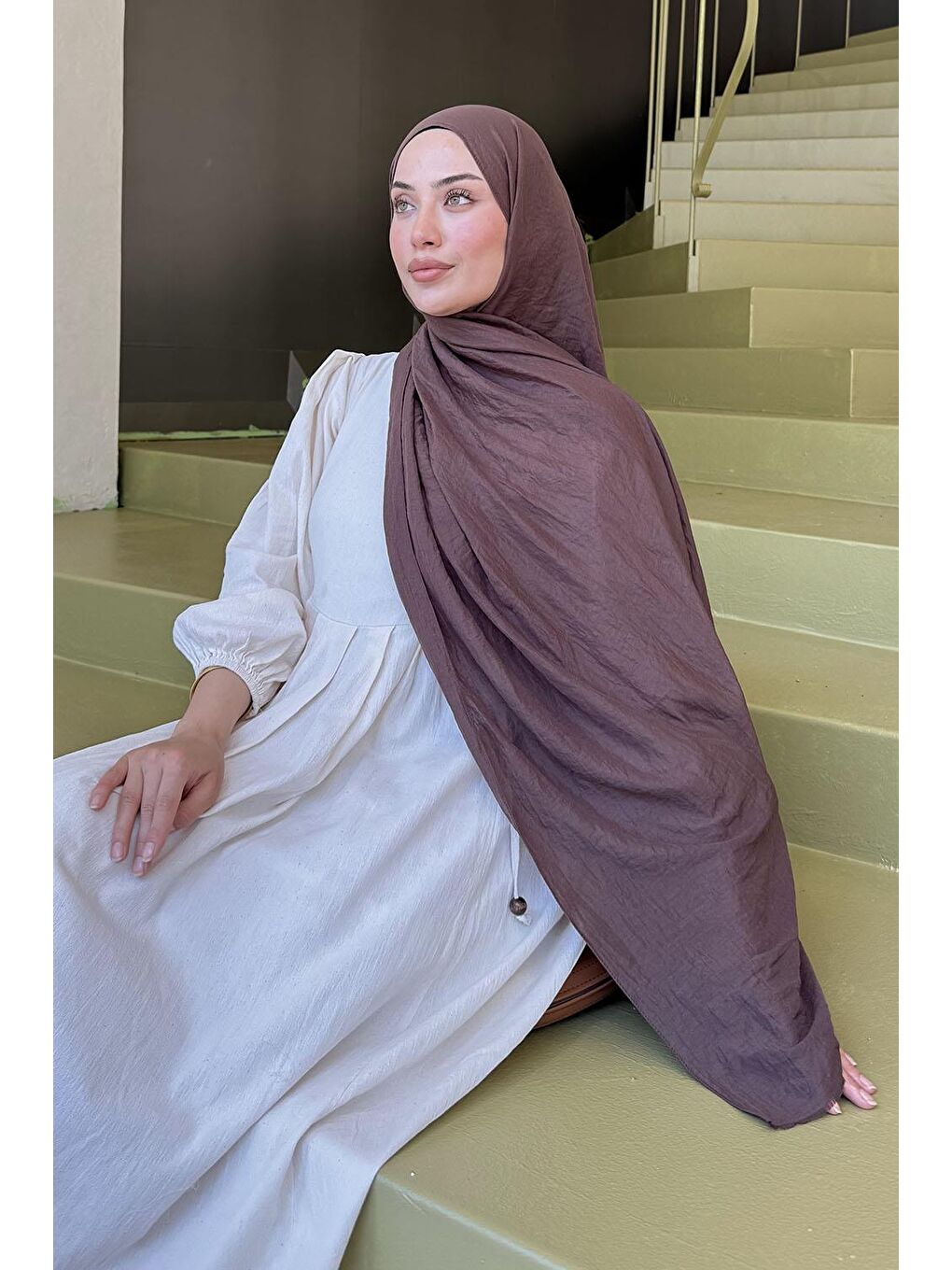 Organic Premium Şal Kahverengi-2