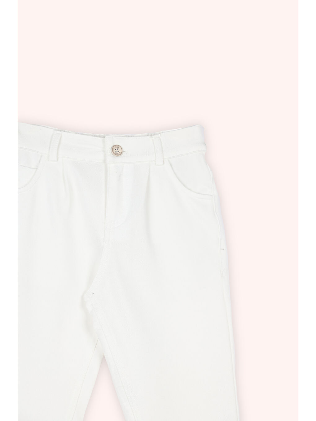 Erkek Çocuk Cepli Örme Pantolon Ekru-1