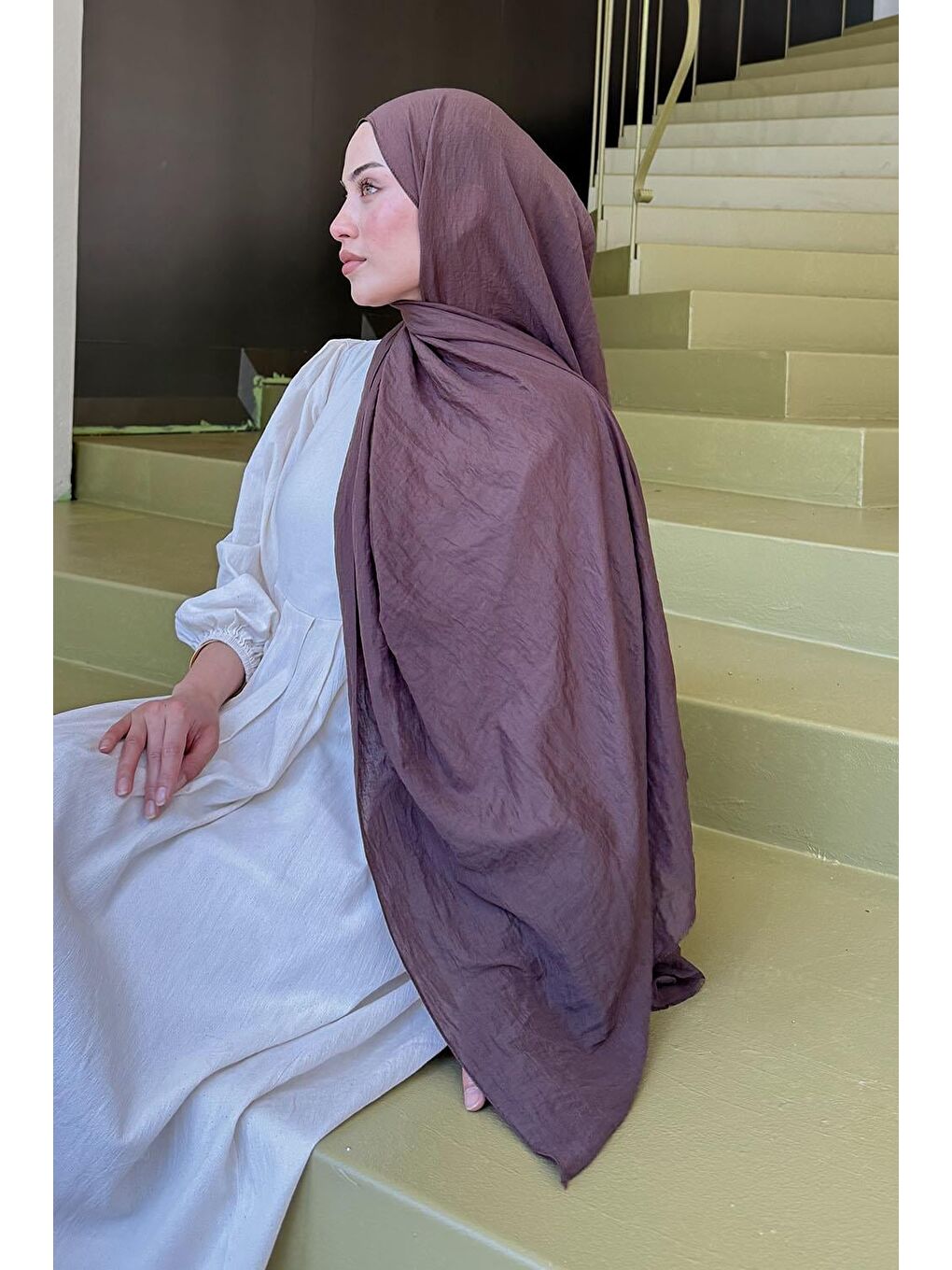 Organic Premium Şal Kahverengi-3