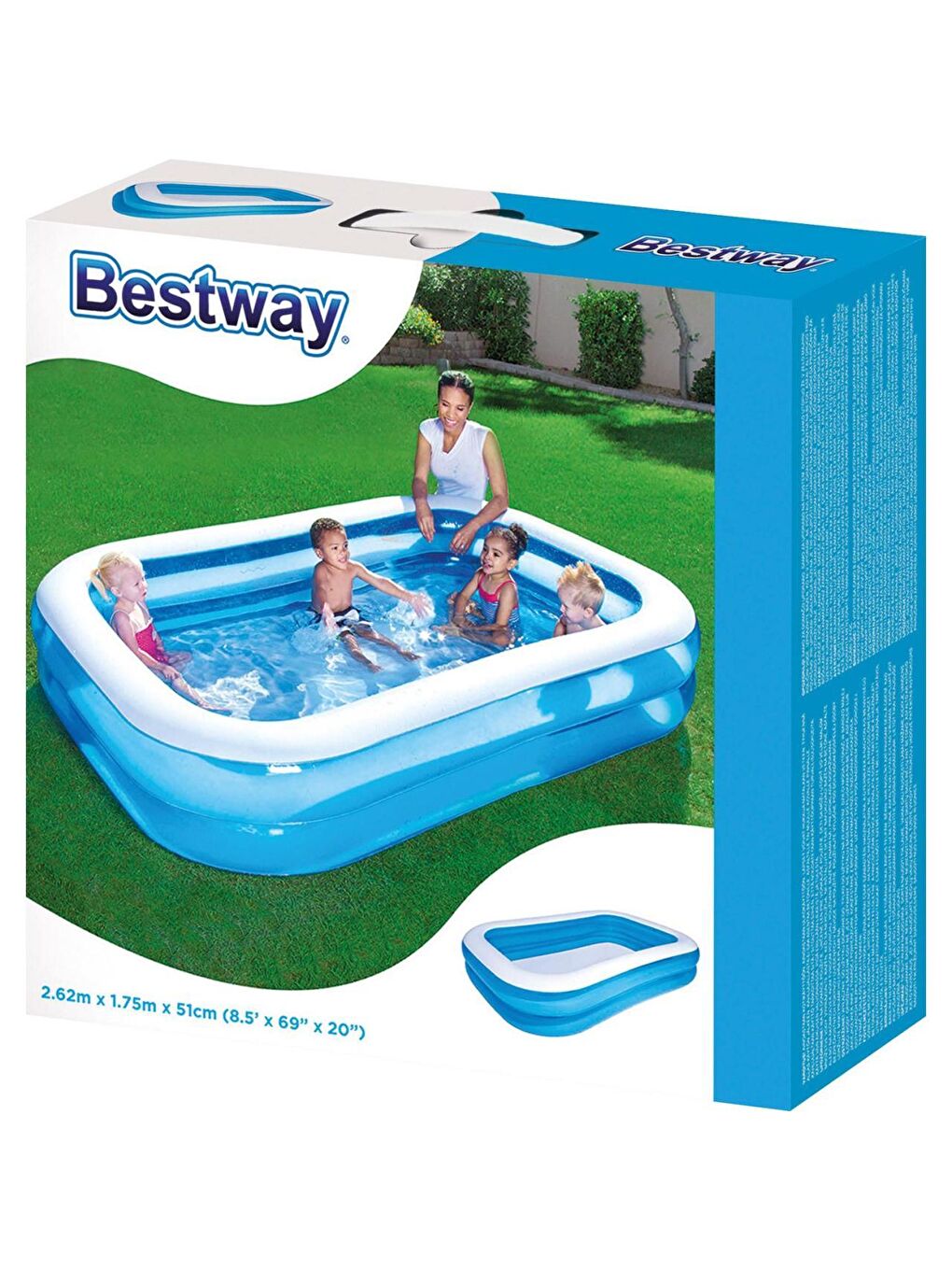 Mega Boy Dikdörtgen Şişme Havuz 262 x 175 x 51 cm KZL-BW54006 (GKO: 7539)