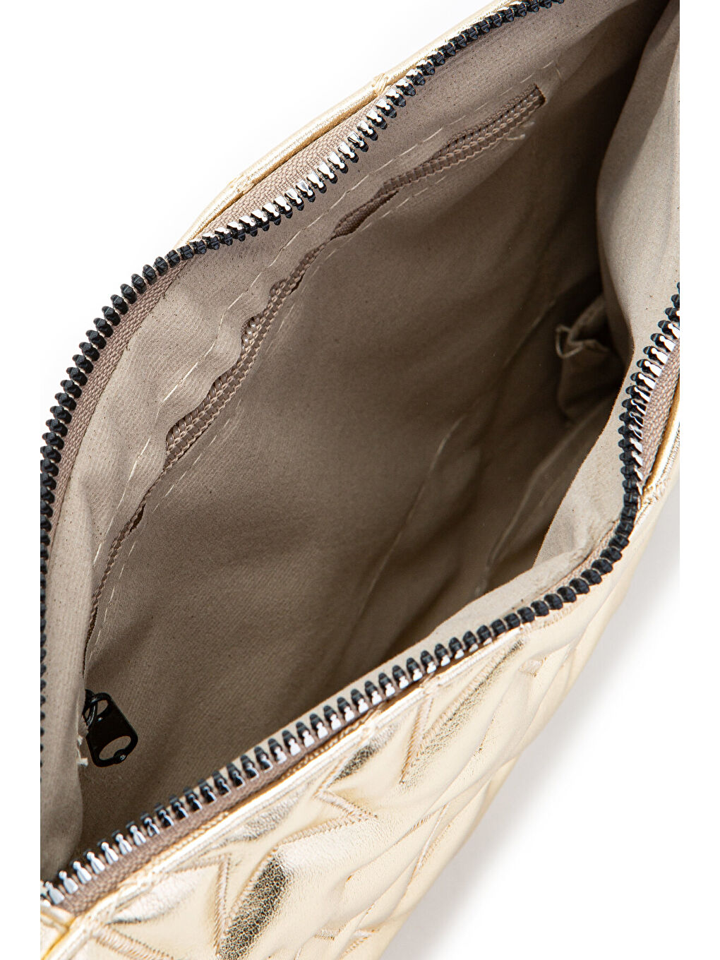 Pembe Yıldız Dikişli Clutch Star Kadın Çanta Gold Rugan-3