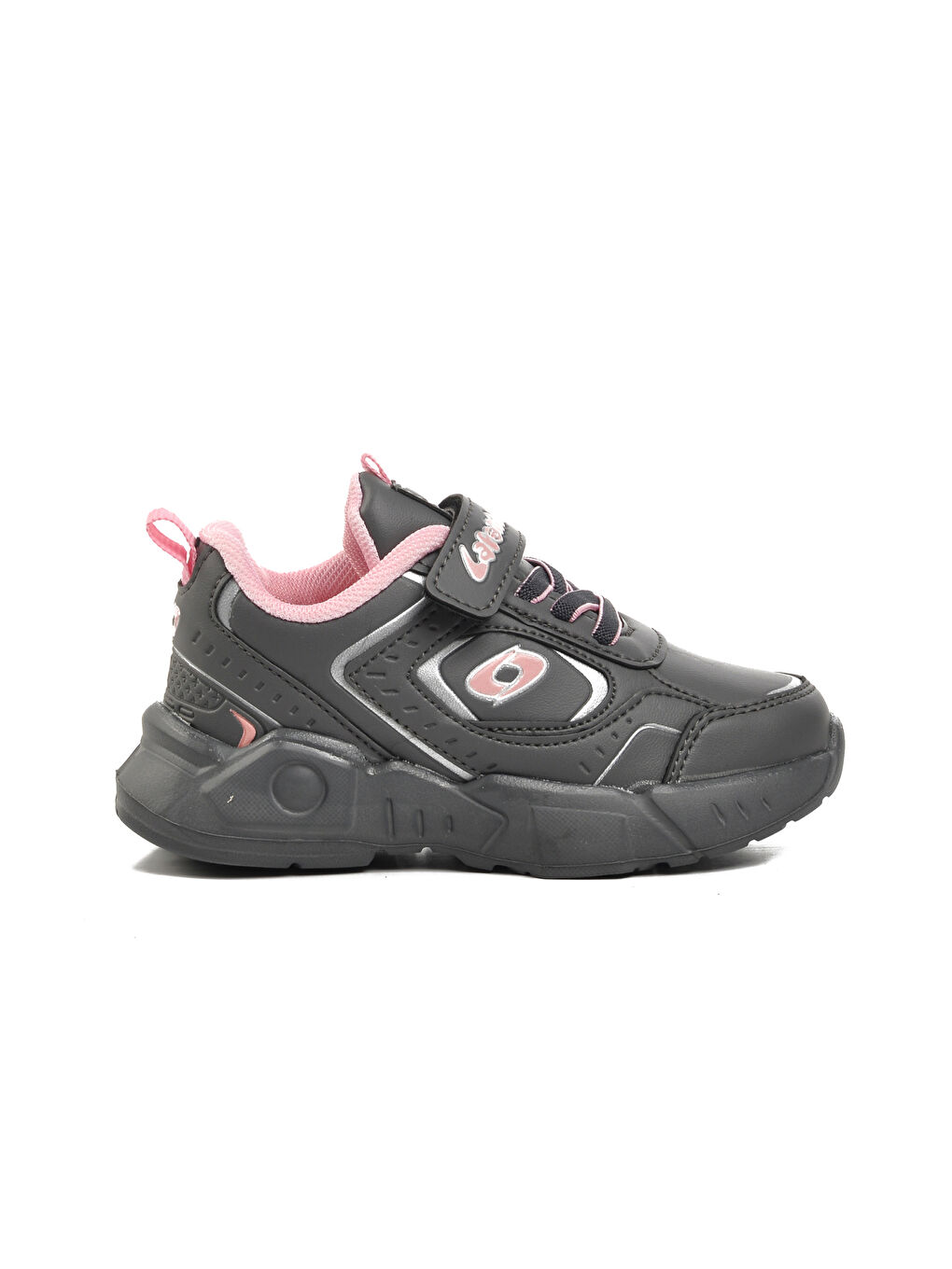 Ayakmod Gri Füme-Pembe Unisex Cırtlı Çocuk Sneaker 720-25K-F