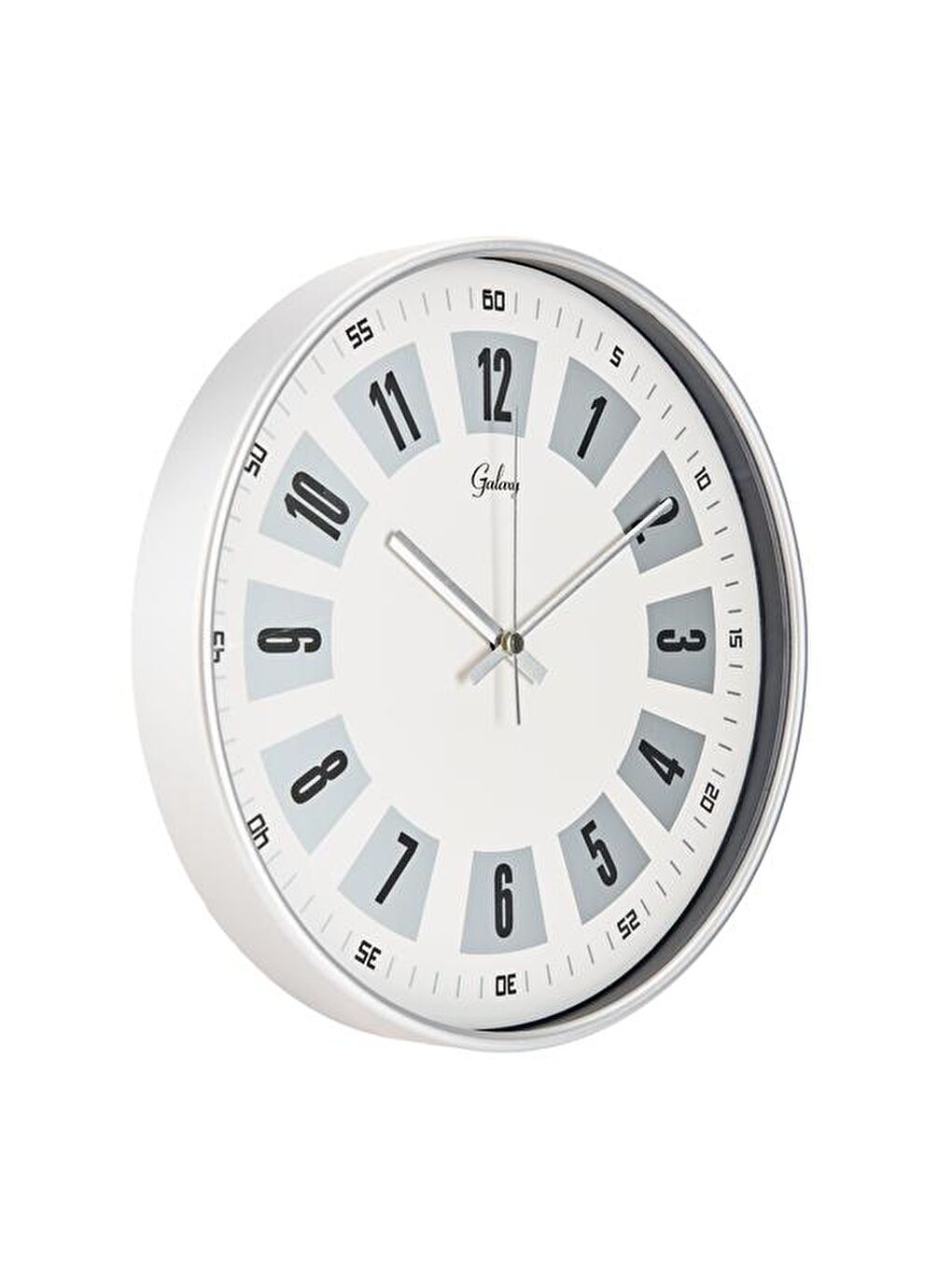 Dekoratif Beyaz Kadran Duvar Saati - Gri - 29 cm-1