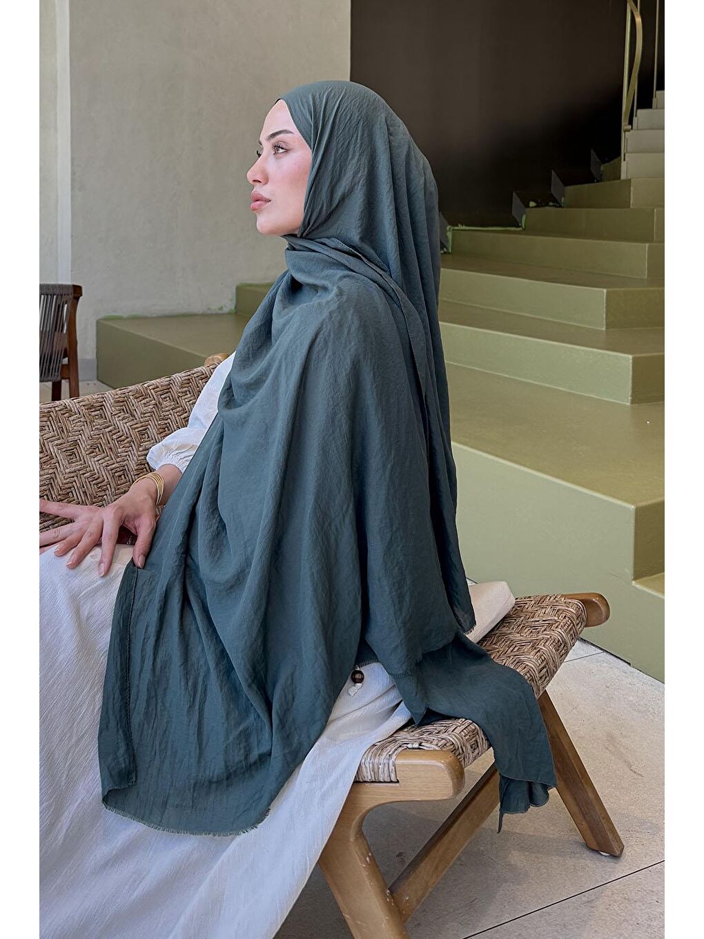 Organic Premium Şal Haki-3