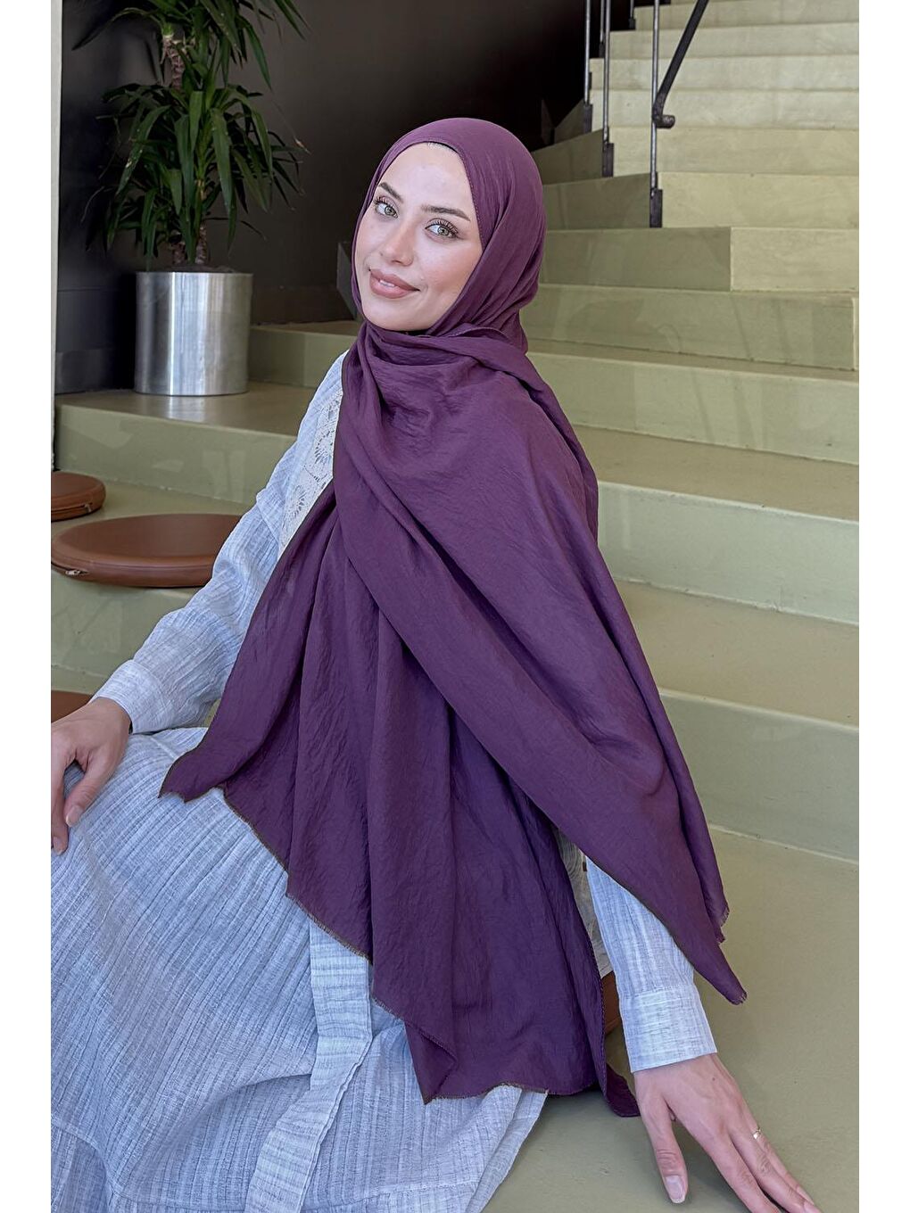 Organic Premium Şal Mürdüm