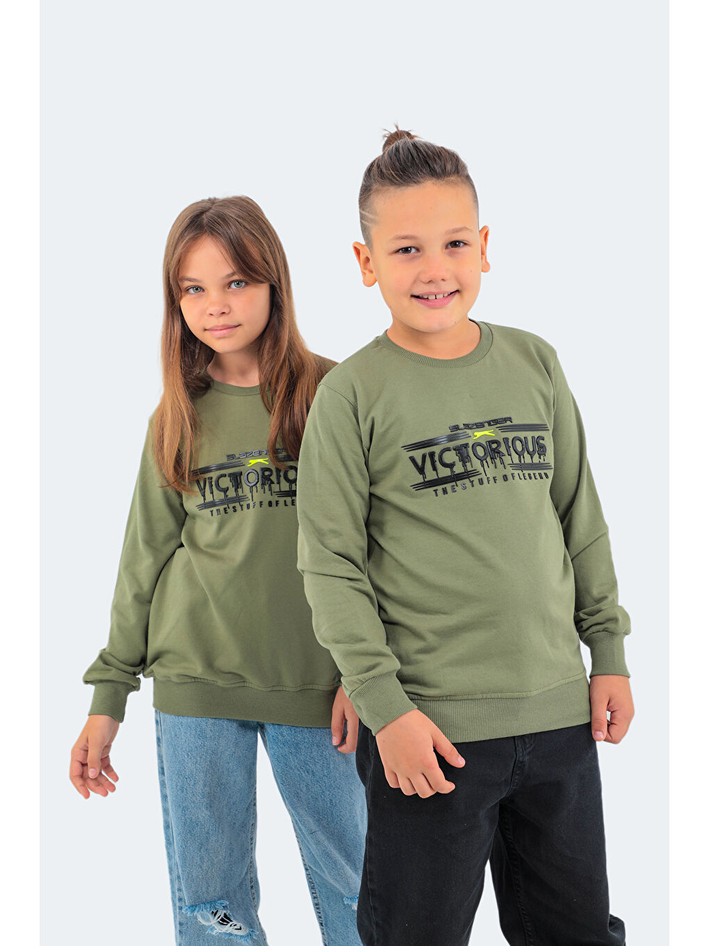 DUNA Unisex Çocuk Sweatshirt Haki-6