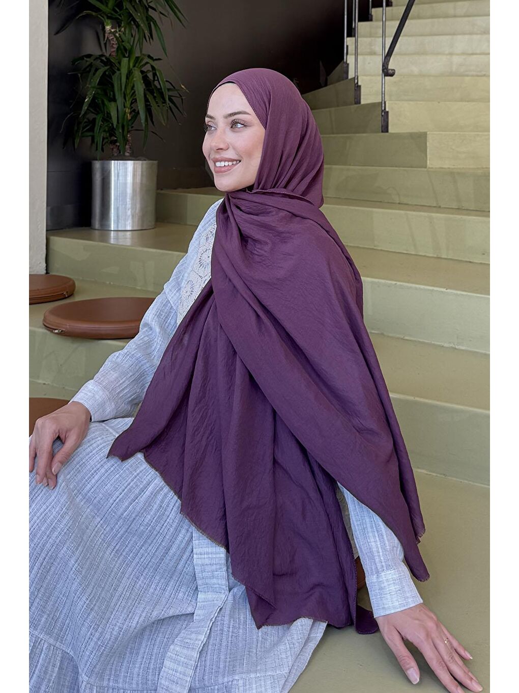 Organic Premium Şal Mürdüm-2