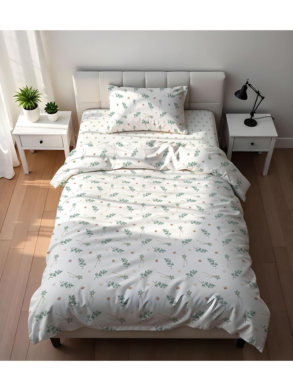 Karışık Minik Çiçekler Desenli Çarşafsız 2'li Takım Baskılı Nevresim Takımı 160x220 cm