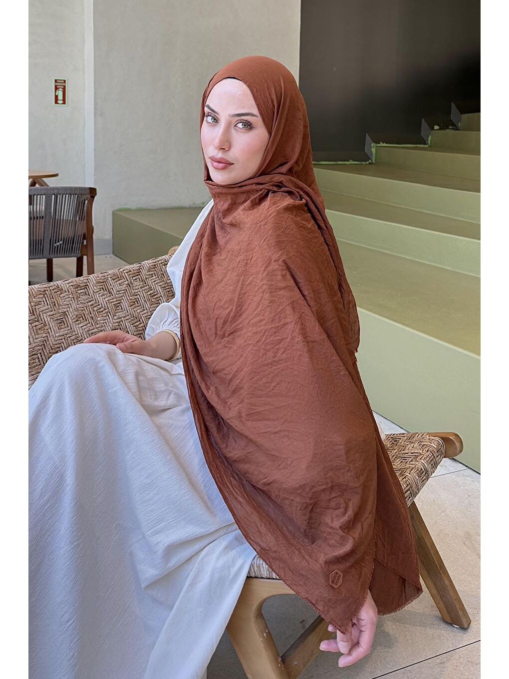 Bej Organic Premium Şal Badem