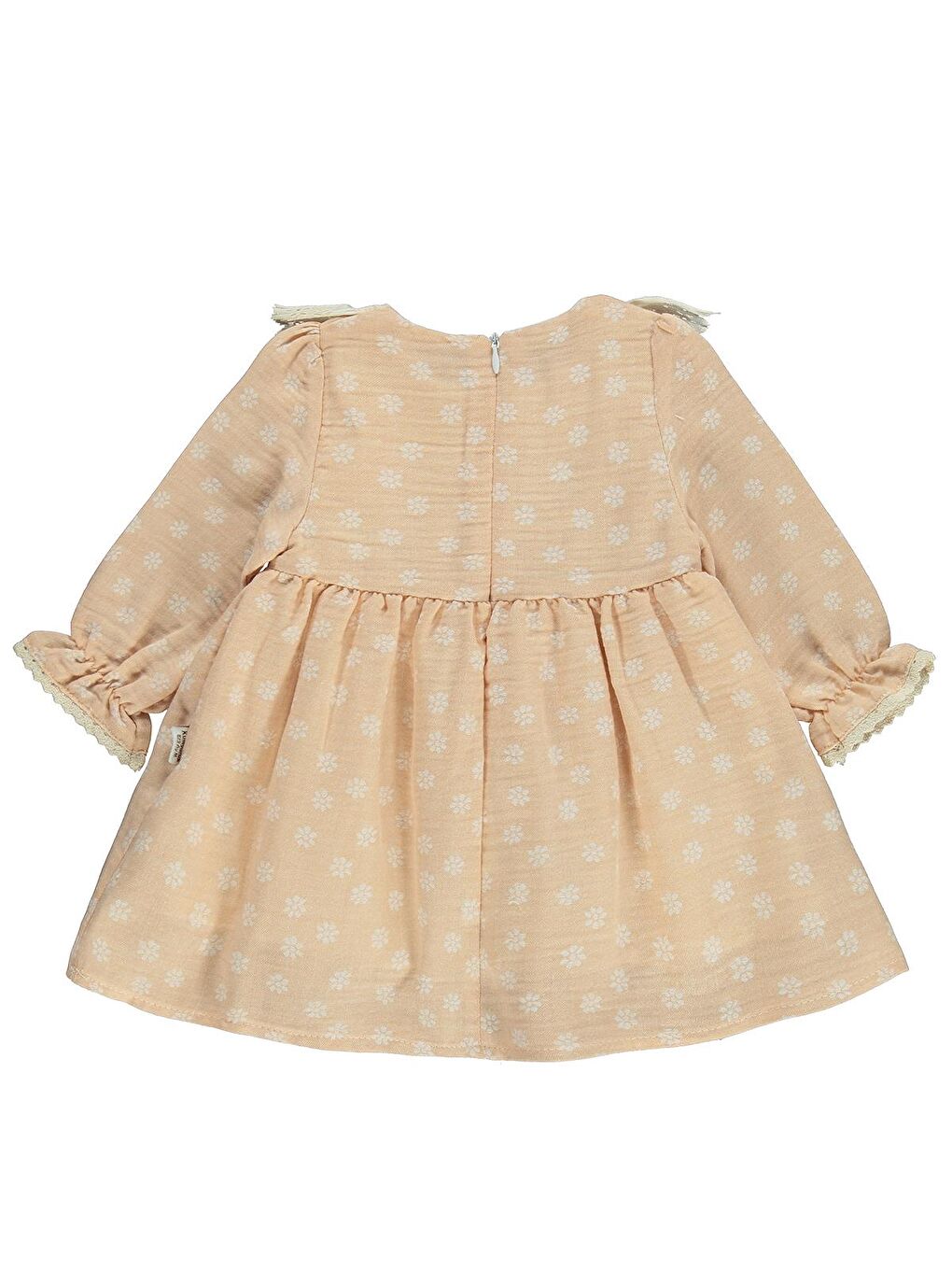 Pembe Lüks Roba Fistolu Bandanalı 6-18 Ay Elbise - Pudra 18-24 Ay-1