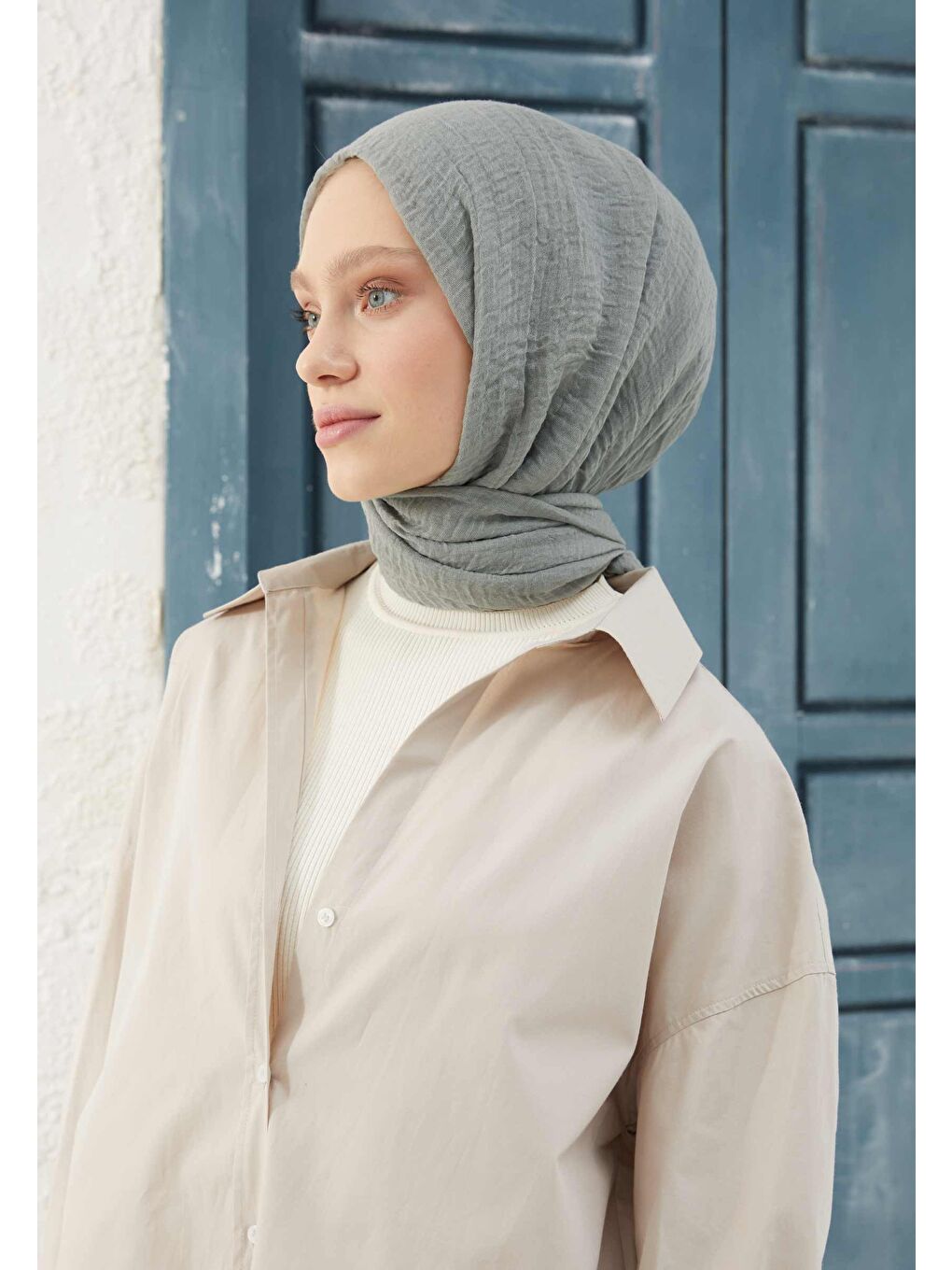 Yeşil Bürümcük Şal Mınt-2