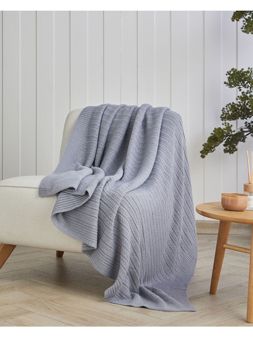 Elegance Chic Koltuk Şalı 130x170 cm Gri-1