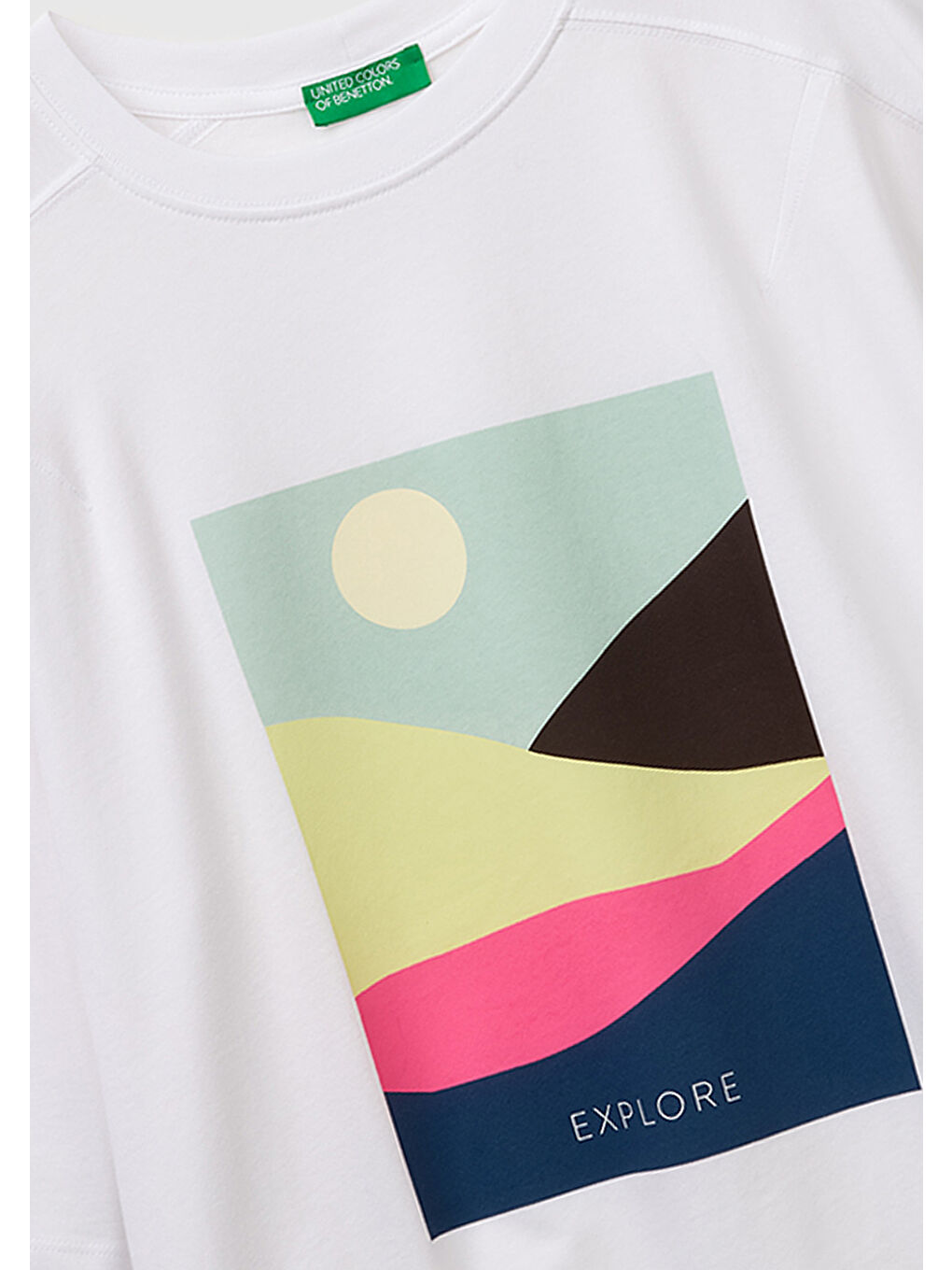 Kadın Beyaz Mix %100 Pamuk Su Bazlı Baskılı Oversize Bisiklet Yaka T-Shirt-2