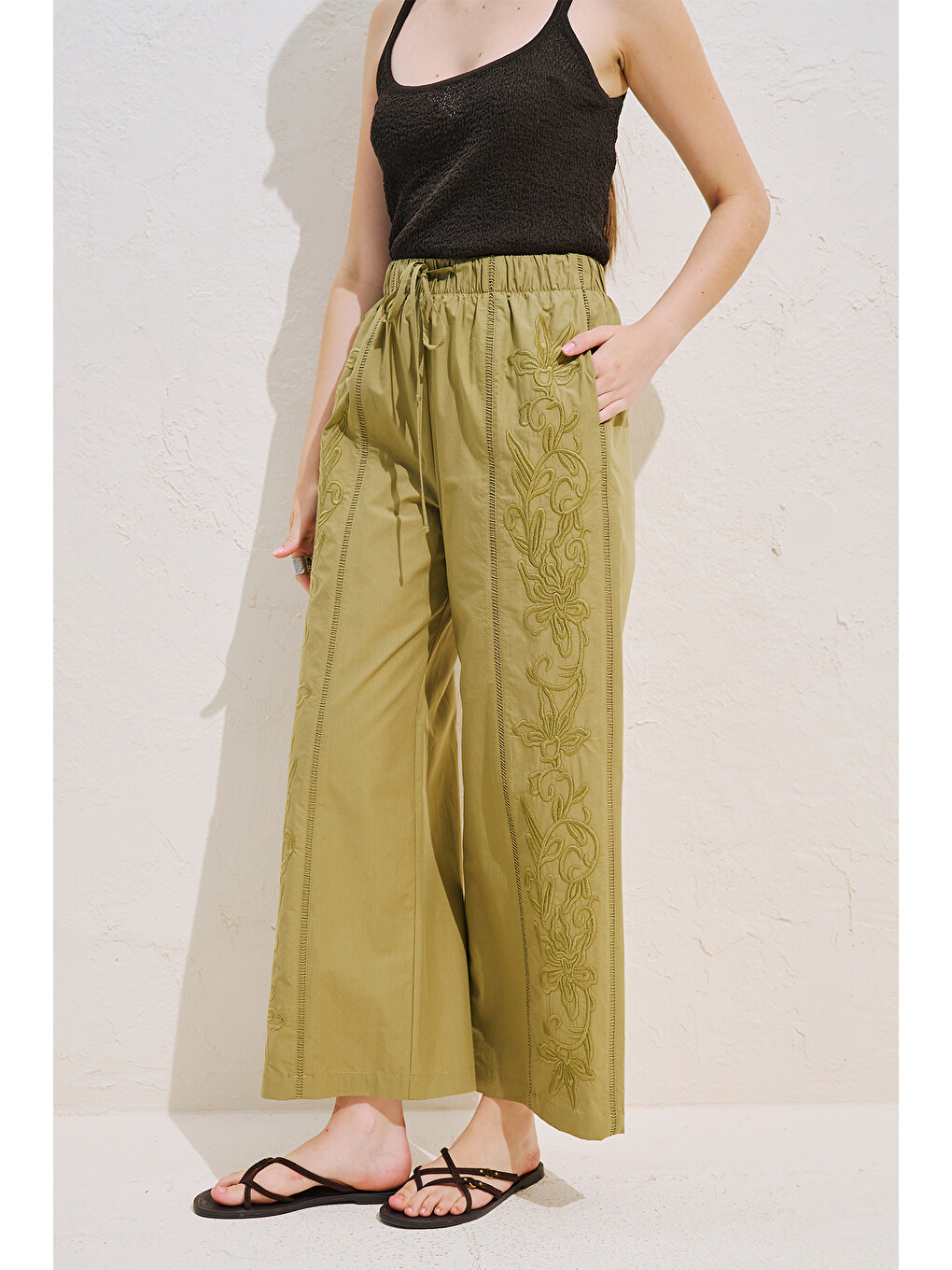 Nakışlı Lımıted Pantolon Haki-3