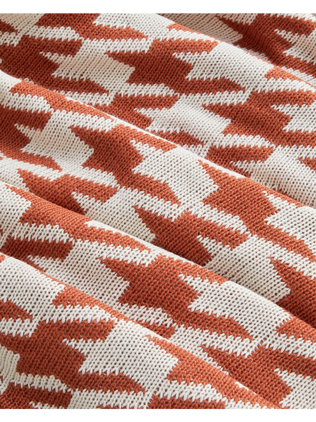 Houndstooth Koltuk Şalı 130x170 cm Turuncu-2