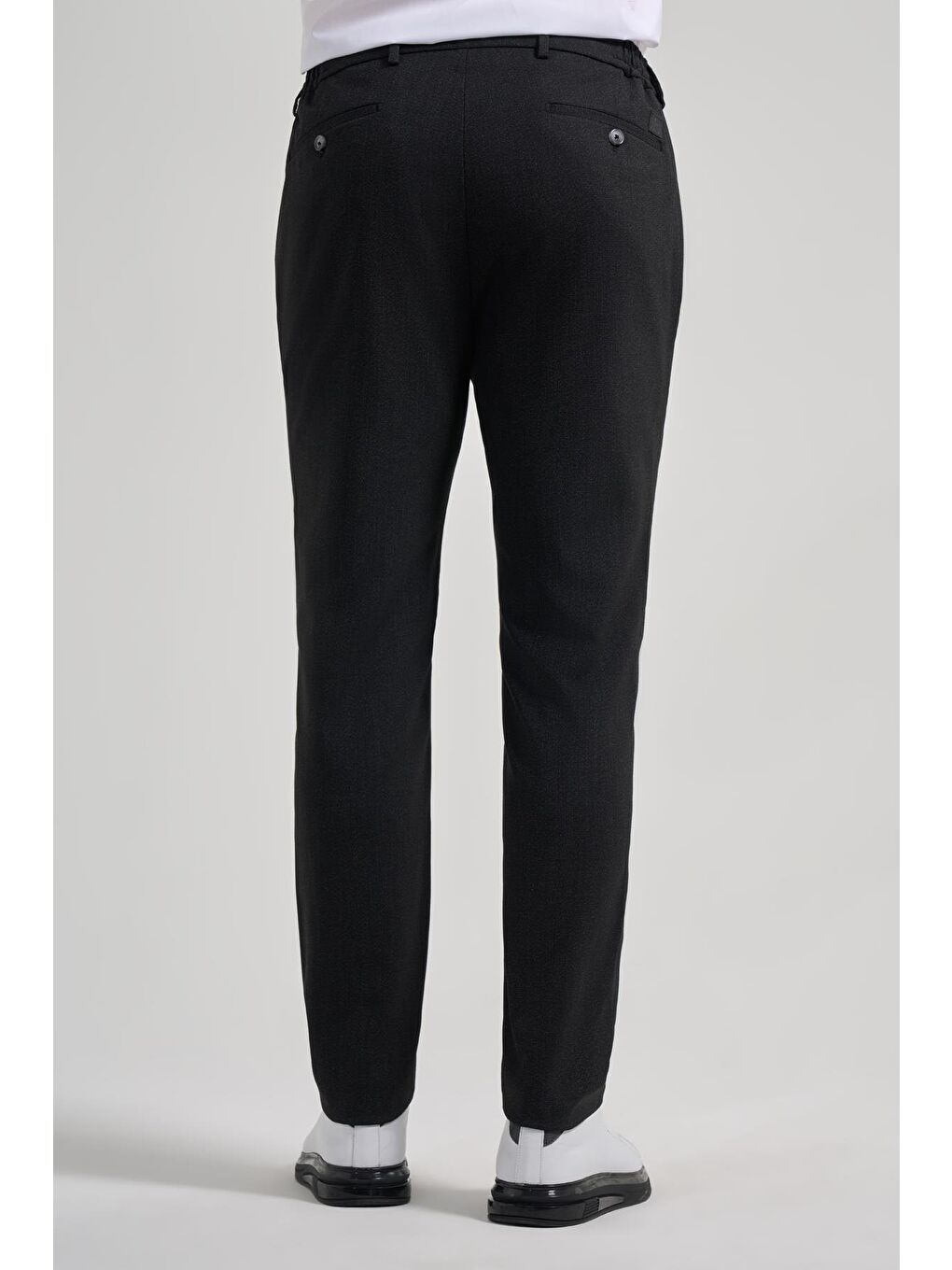 Siyah Kendinden Desenli Yan Cep Slim Fit Jogger Pantolon 1003250161-3