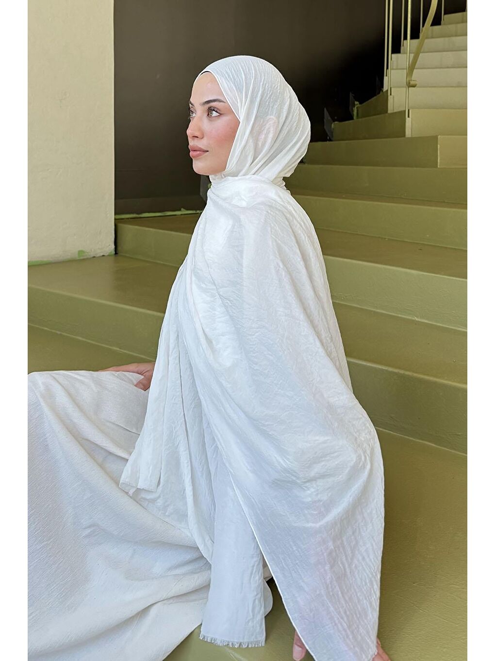 Organic Premium Şal Ekru-3