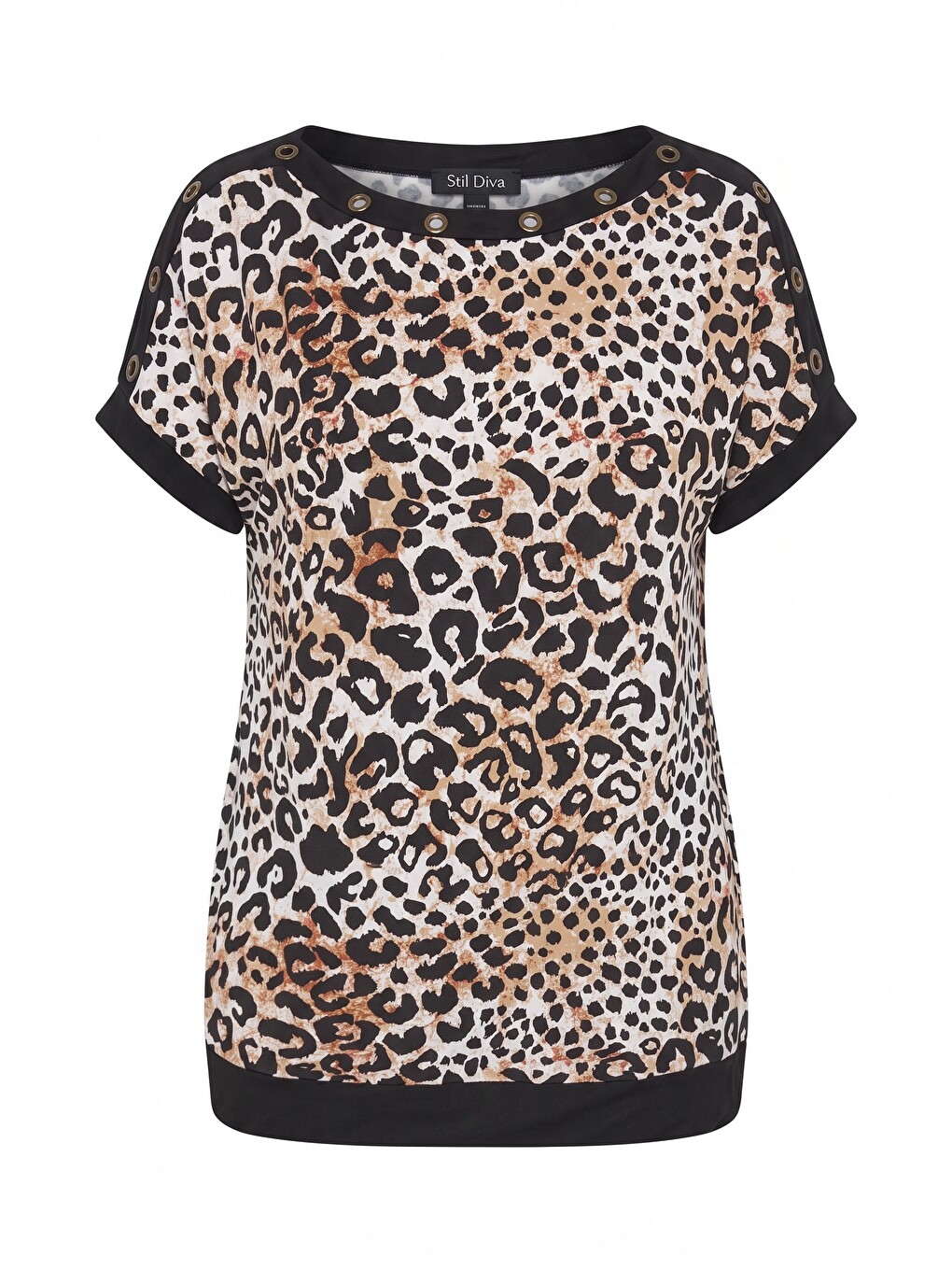 Kahverengi Kuşgözü Detaylı Leopar Bluz-4