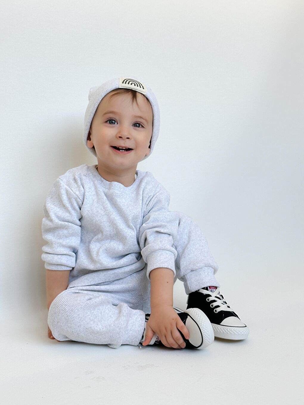 Miababy Gri Bereli Üçlü Takım - 6