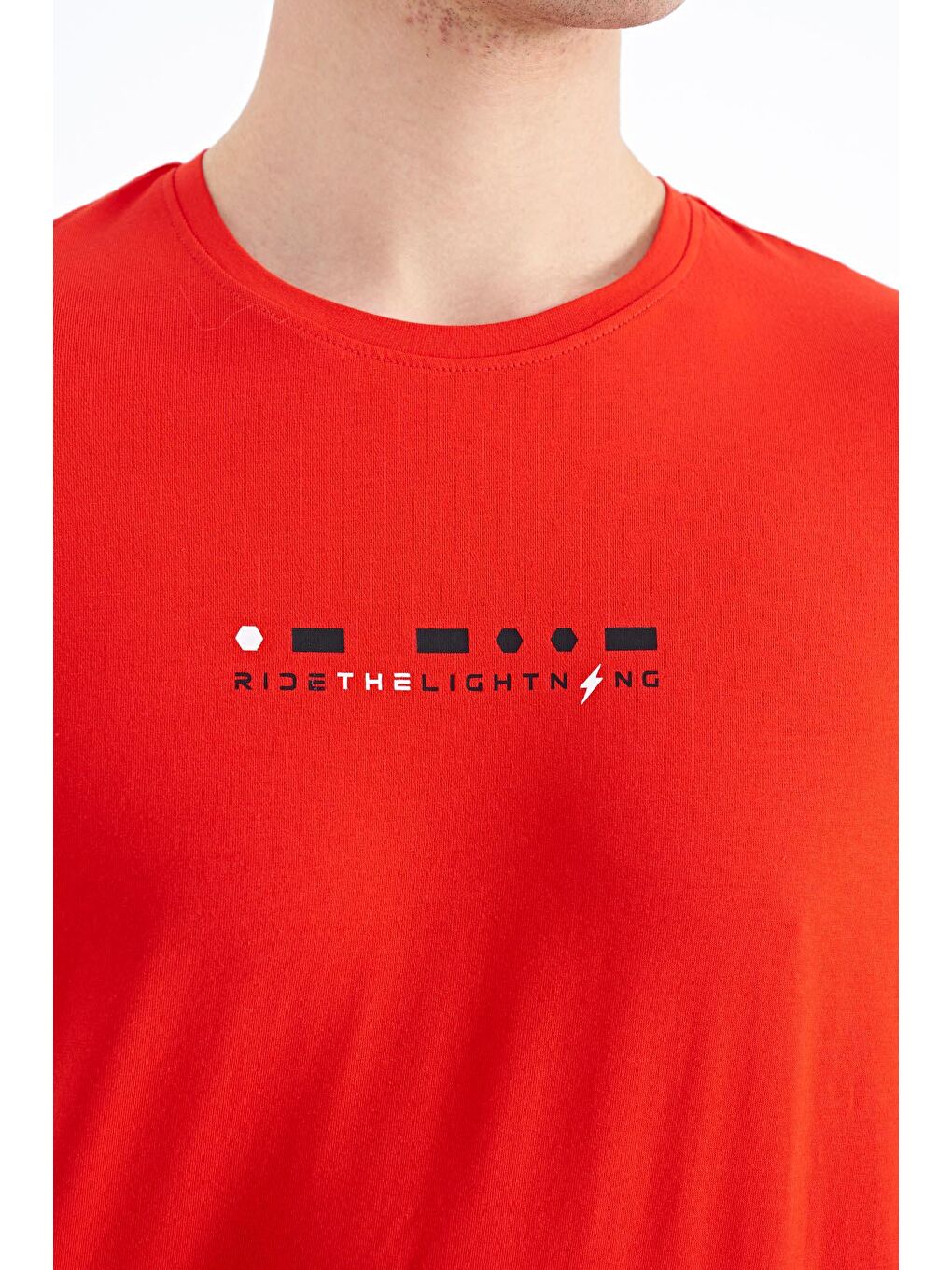 Kırmızı Fiesta Baskı Detaylı O Yaka Standart Kalıp Erkek Tişört - 88168-1