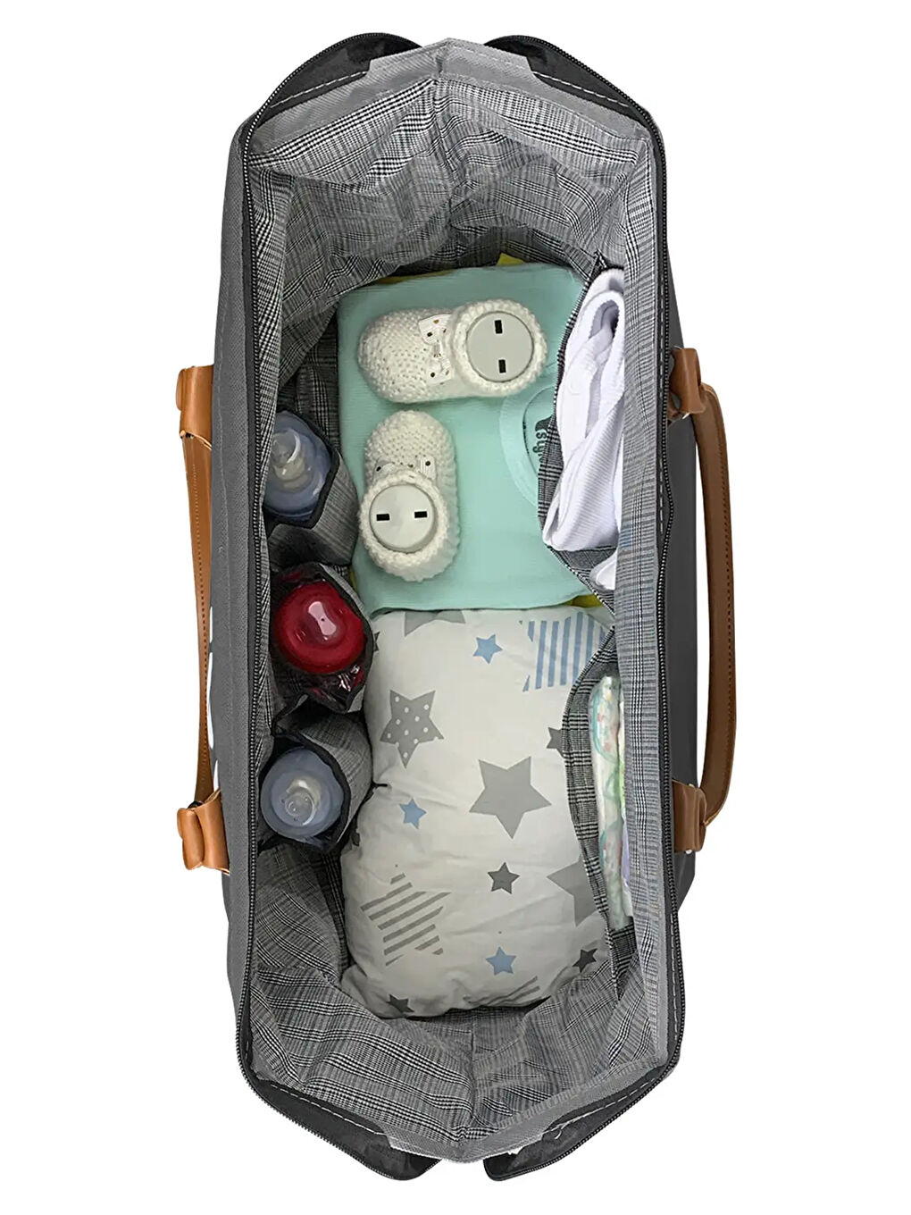 Byebye Mother Bag Anne Bebek Bakım ve Kadın Çantası Gri-3