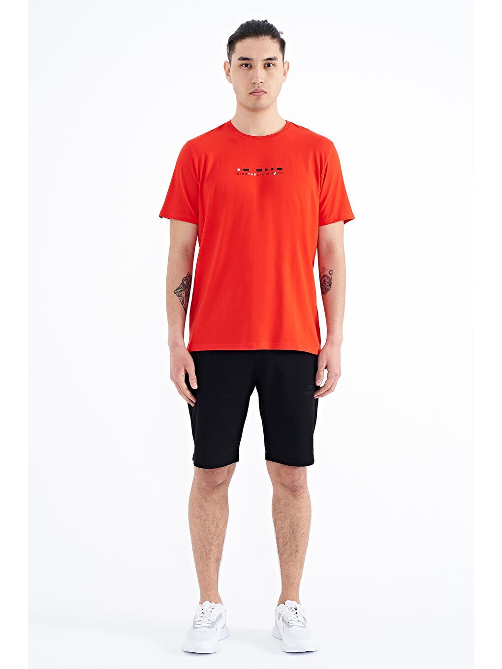 Kırmızı Fiesta Baskı Detaylı O Yaka Standart Kalıp Erkek Tişört - 88168-3