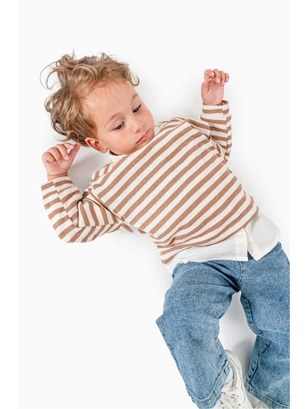 Kahverengi Gömlek Sweat Pantolon Takımı 9071-2