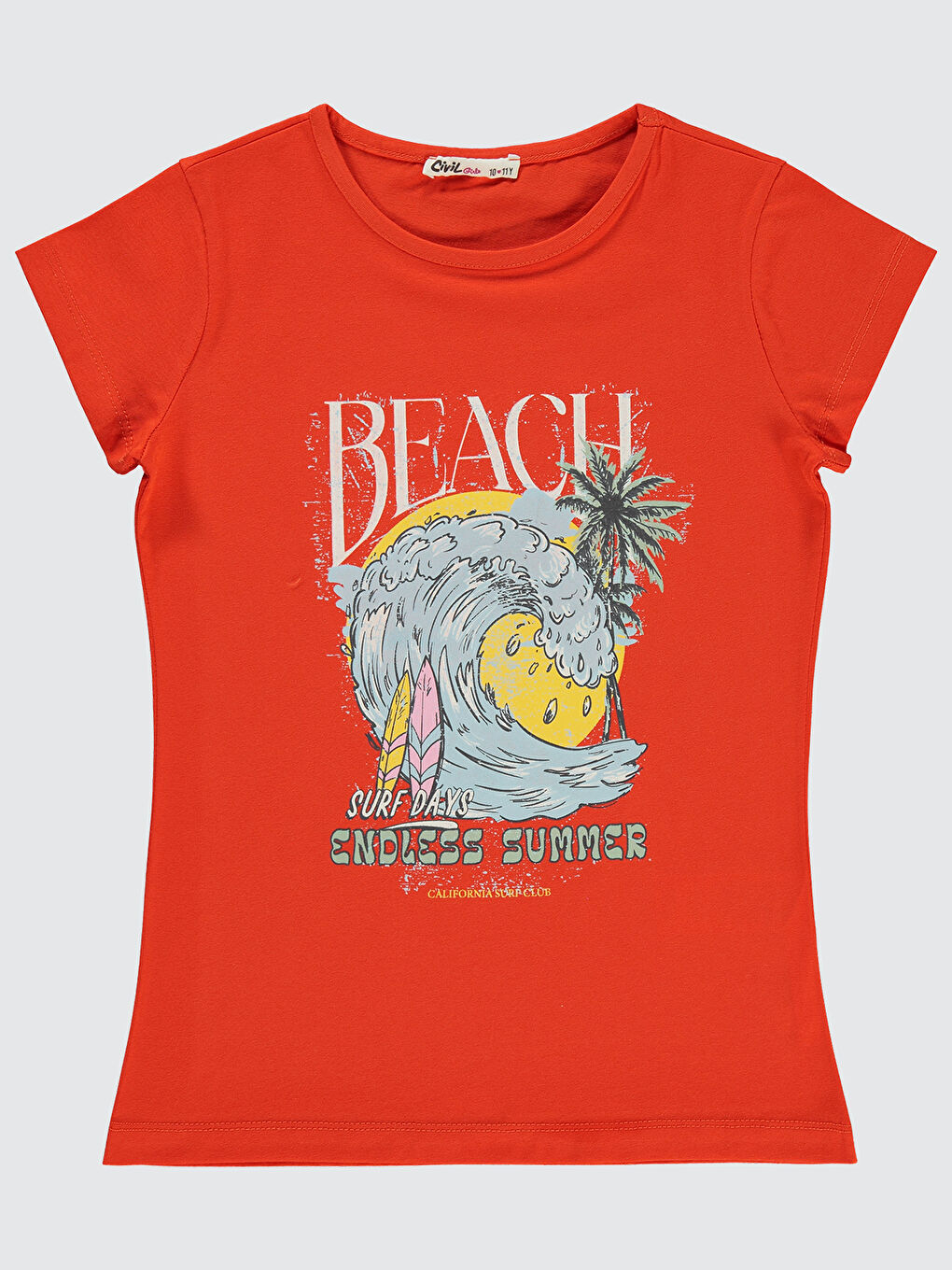 Turuncu Girls Kız Çocuk Tişört 10-13 Yaş Koyu Oranj