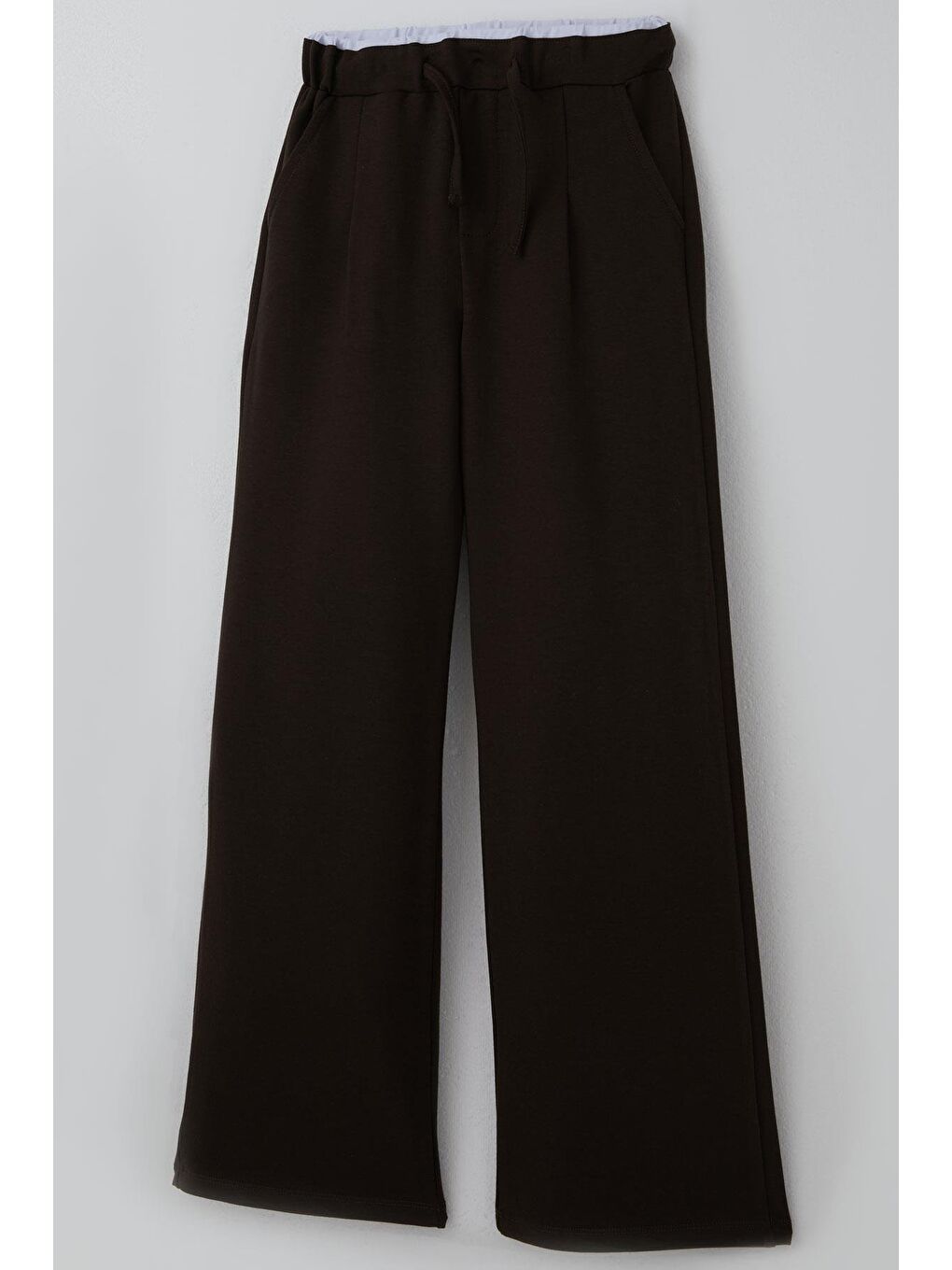 Kahverengi Kız Çocuk Eşofman Altı Bel Kısmı Lastik Detaylı Bağcıklı Cepli Koyu Kahve (9-14 Yaş)-2